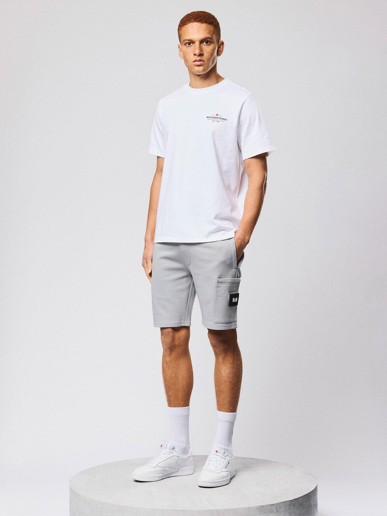 Image 2 of 6 of Weekend Offender Weekend Offender Hawkins Cargo Sweat Shorts - Grey