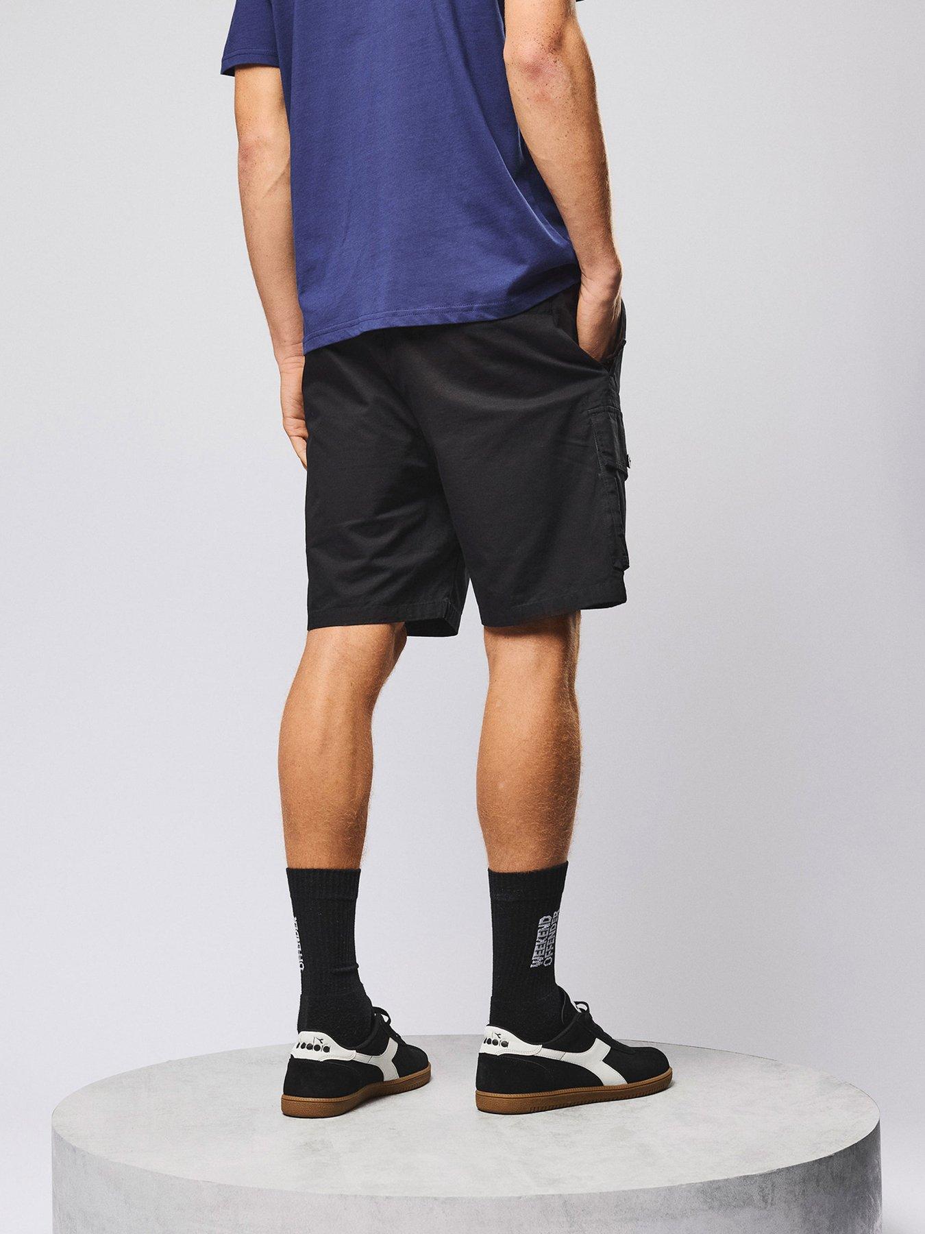Image 3 of 7 of Weekend Offender Weekend Offender Scopello Flat Pocket Cargo Shorts - Black
