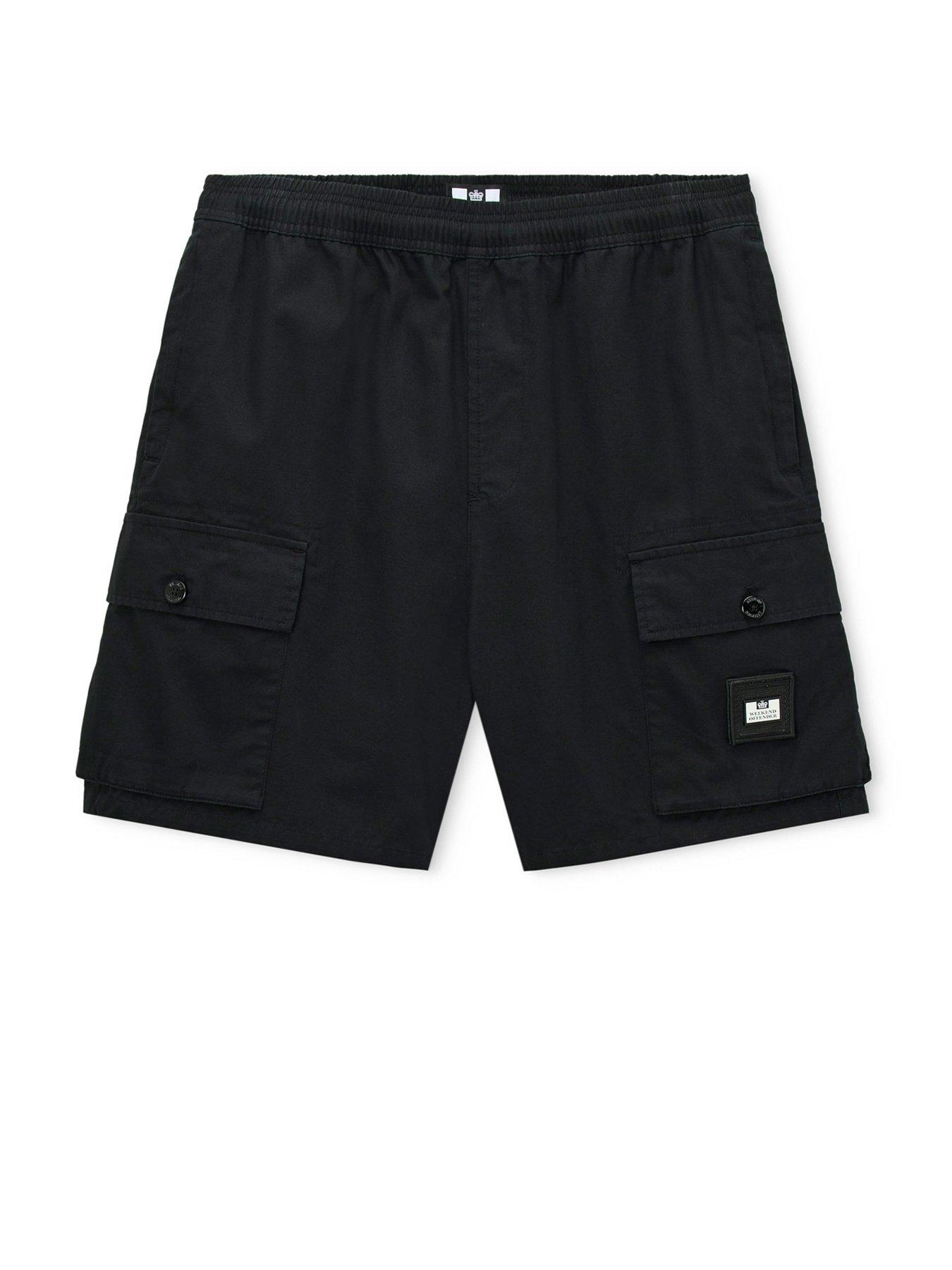 Image 4 of 7 of Weekend Offender Weekend Offender Scopello Flat Pocket Cargo Shorts - Black