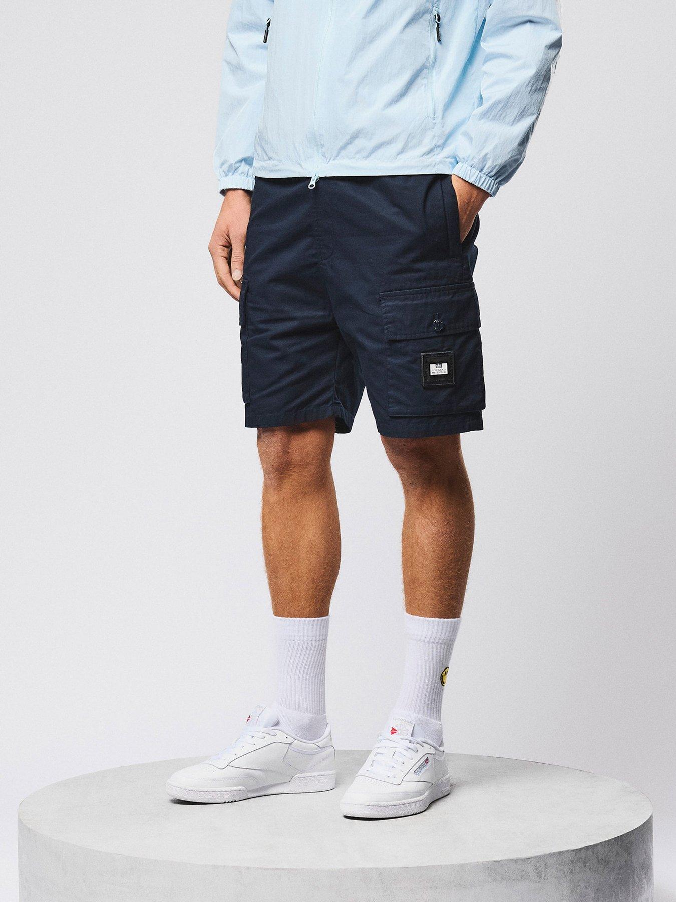 Image 2 of 7 of Weekend Offender Weekend Offender Scopello Flat Pocket Cargo Shorts - Navy