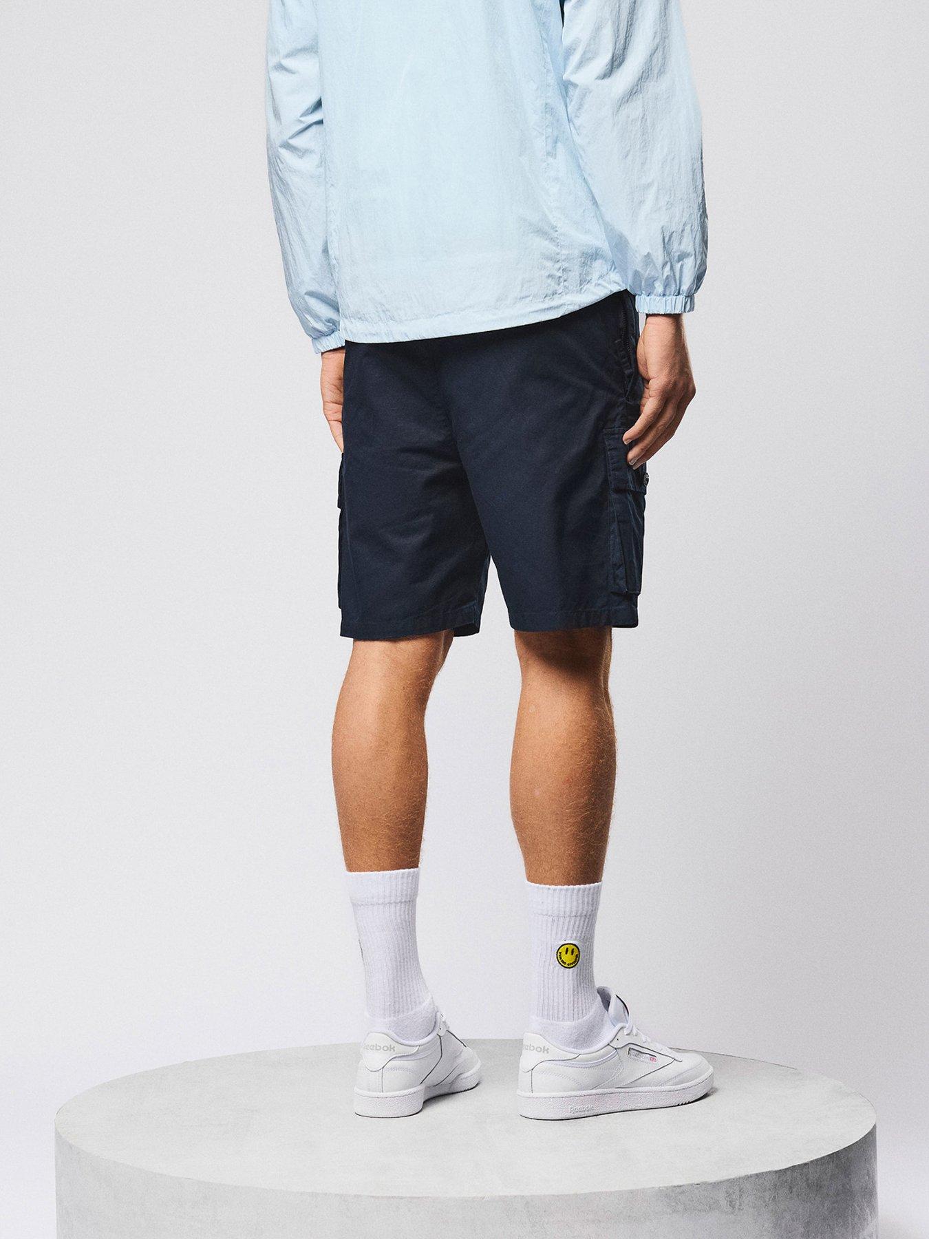 Image 3 of 7 of Weekend Offender Weekend Offender Scopello Flat Pocket Cargo Shorts - Navy