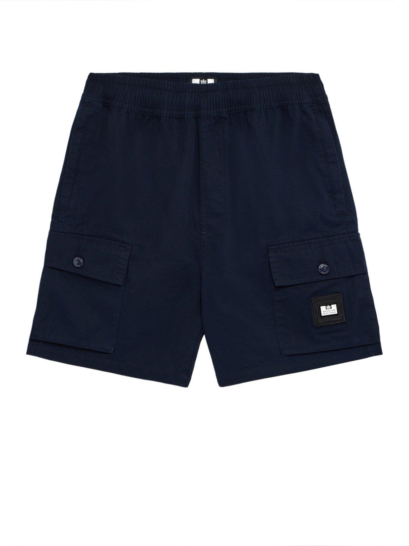 Image 4 of 7 of Weekend Offender Weekend Offender Scopello Flat Pocket Cargo Shorts - Navy