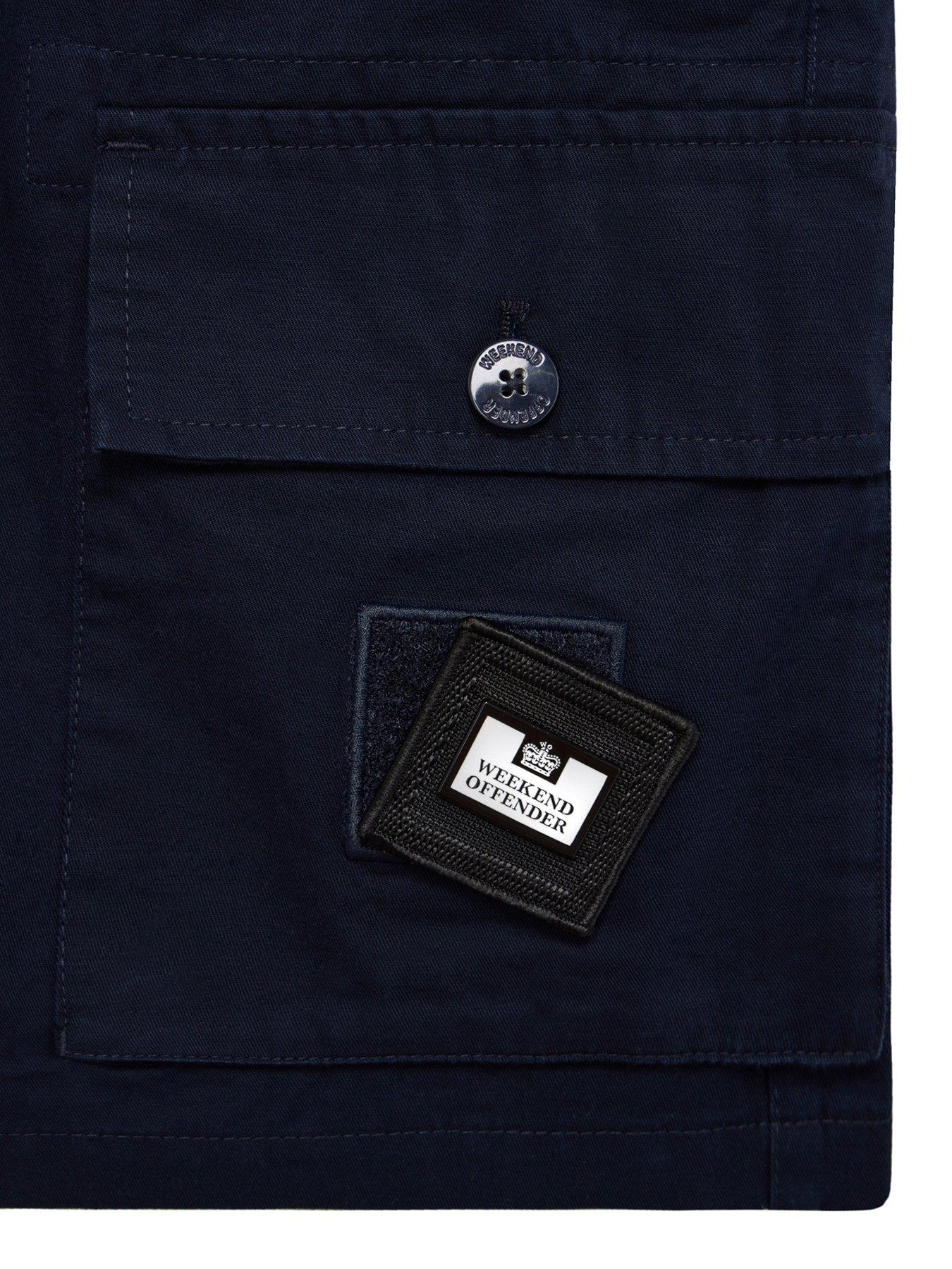 Image 6 of 7 of Weekend Offender Weekend Offender Scopello Flat Pocket Cargo Shorts - Navy