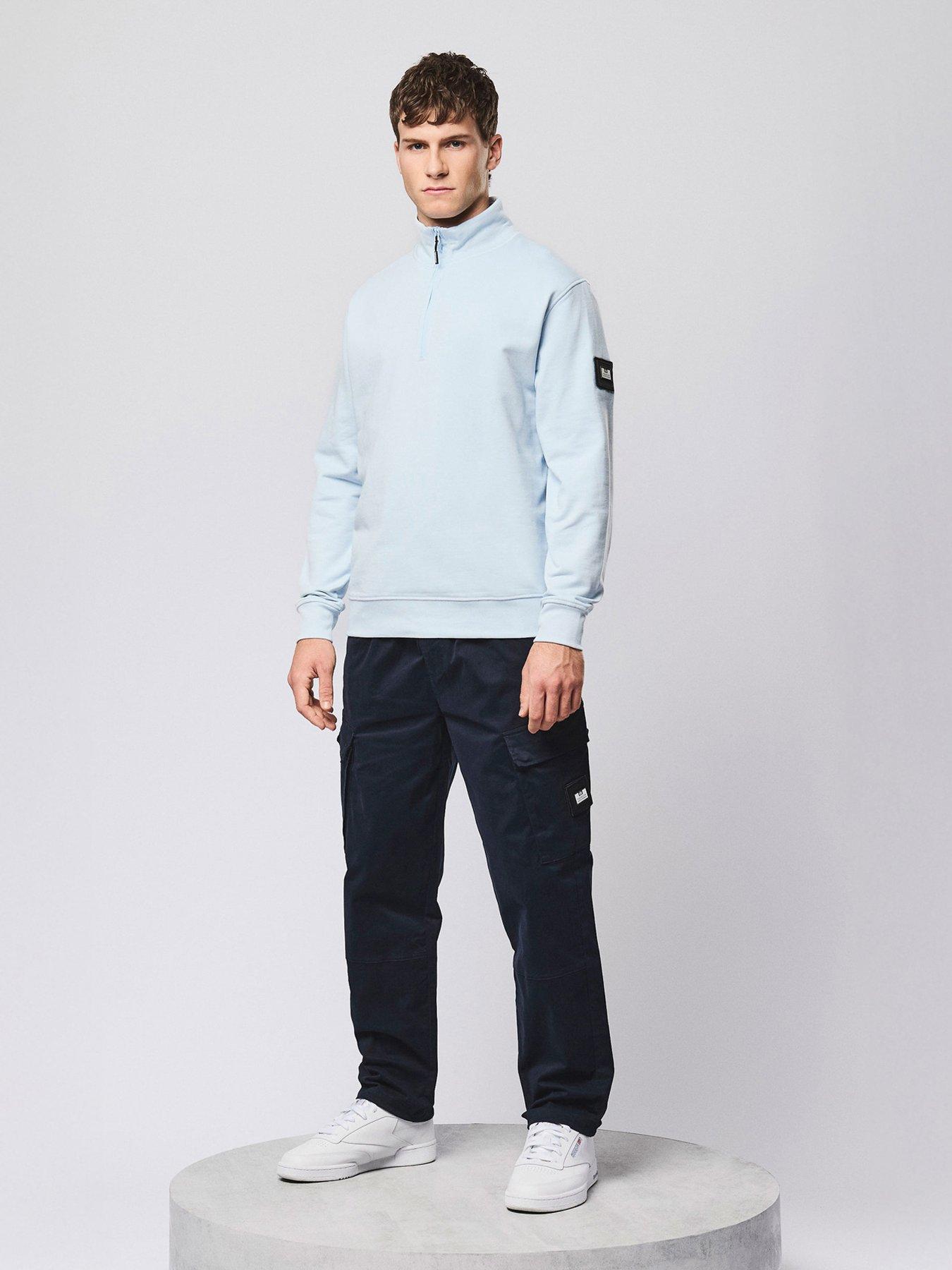 Weekend Offender Weekend Offender Kraviz 1/4 Zip Sweatshirt - Light Blue