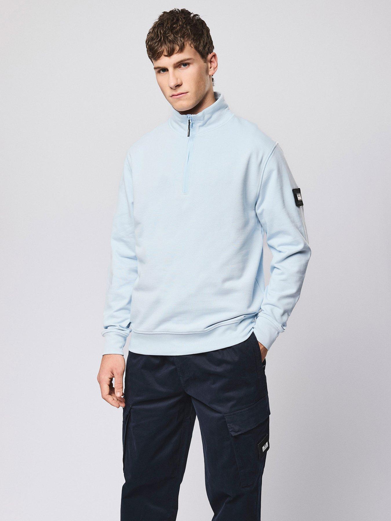 Image 2 of 6 of Weekend Offender Weekend Offender Kraviz 1/4 Zip Sweatshirt - Light Blue