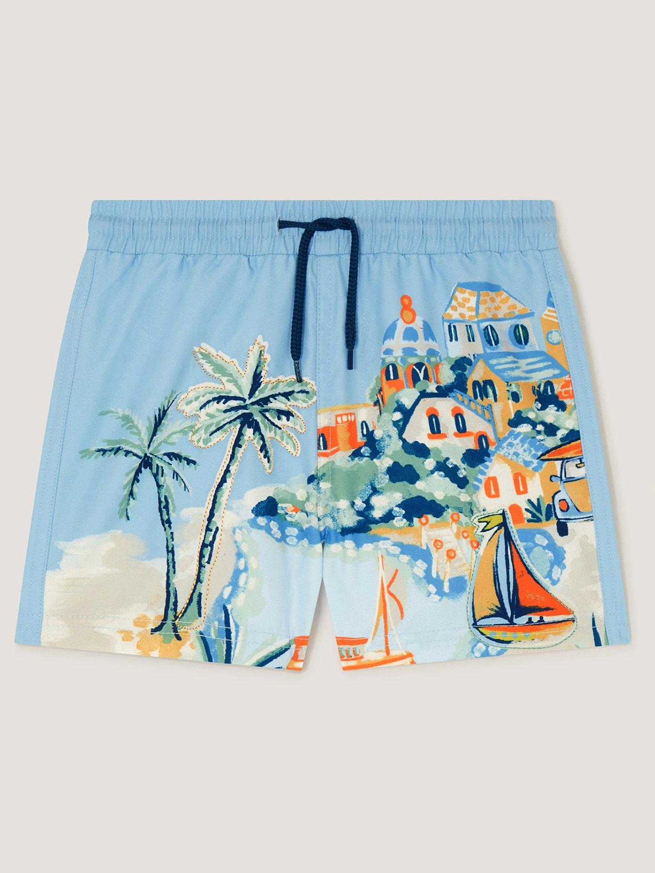 Image 1 of 3 of Monsoon Boys Scenic Swim Shorts - Blue