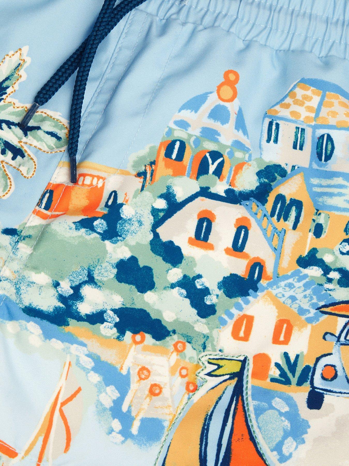 Image 3 of 3 of Monsoon Boys Scenic Swim Shorts - Blue