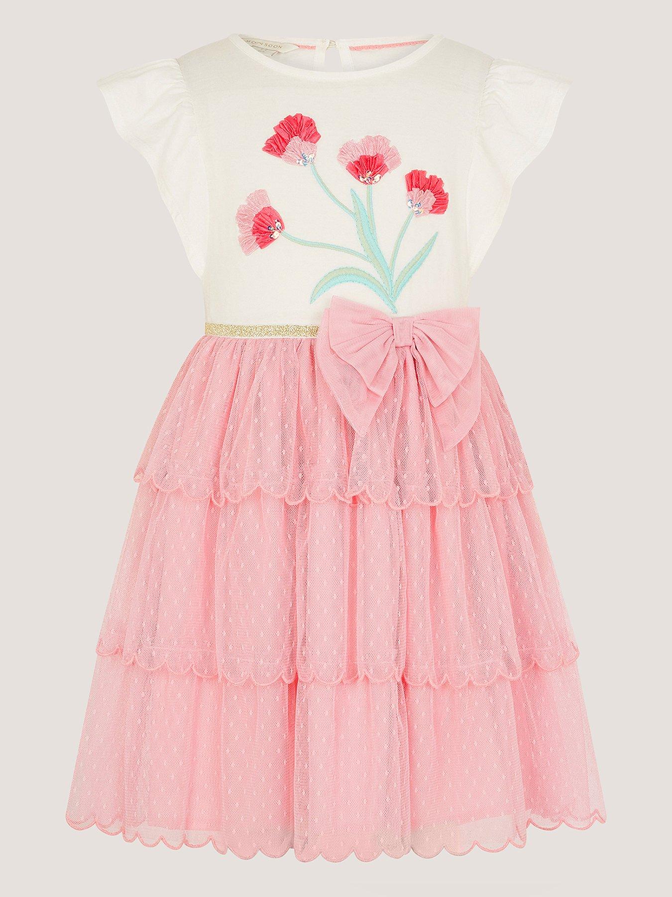monsoon-girls-short-sleeve-tulip-disco-dress-pink