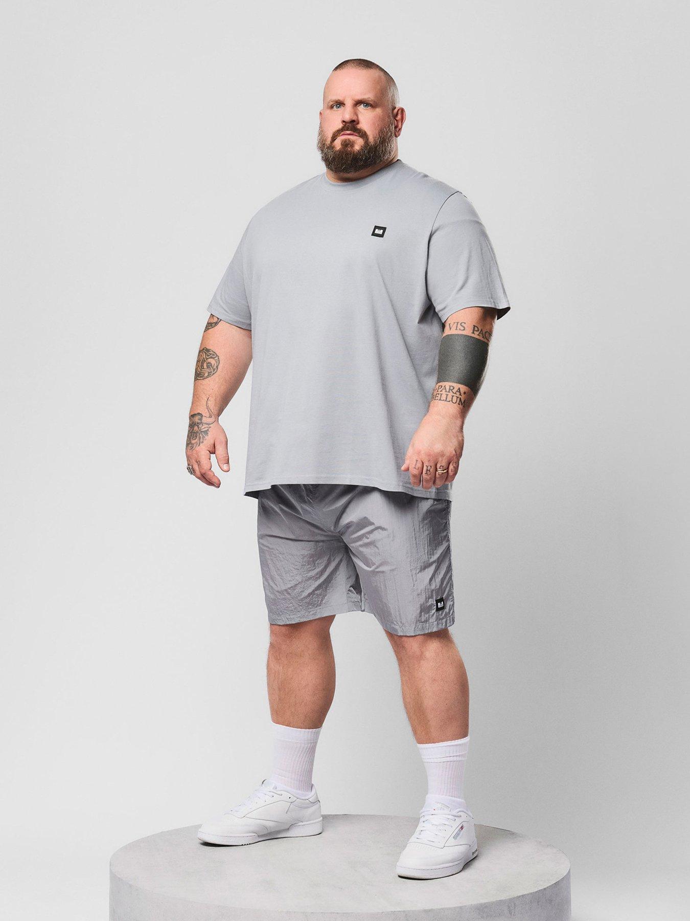 Weekend Offender Weekend Offender Big And Tall Stacks Drawstring Swim Shorts - Grey