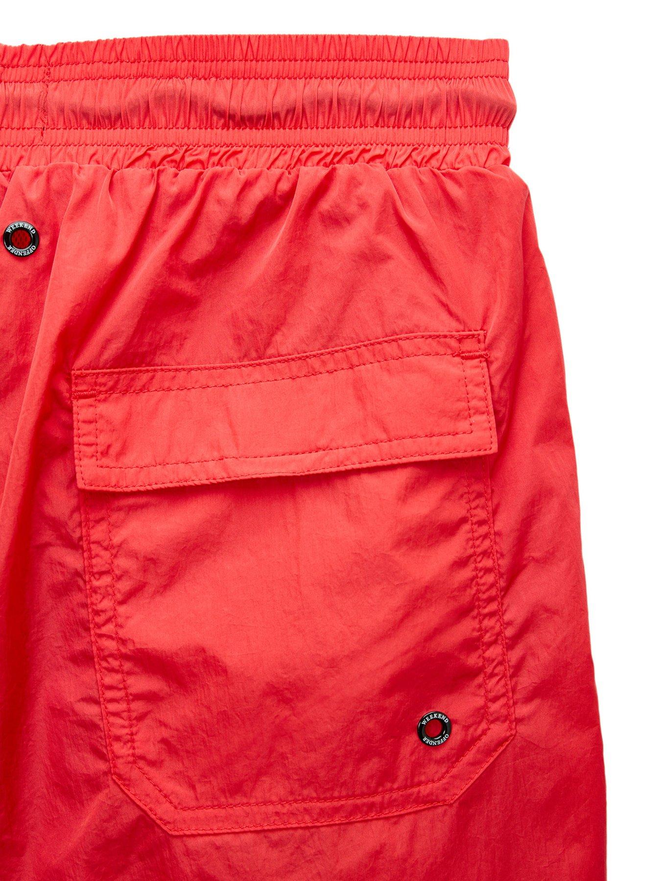 Image 5 of 7 of Weekend Offender Weekend Offender Big And Tall Stacks Drawstring Swim Shorts - Red