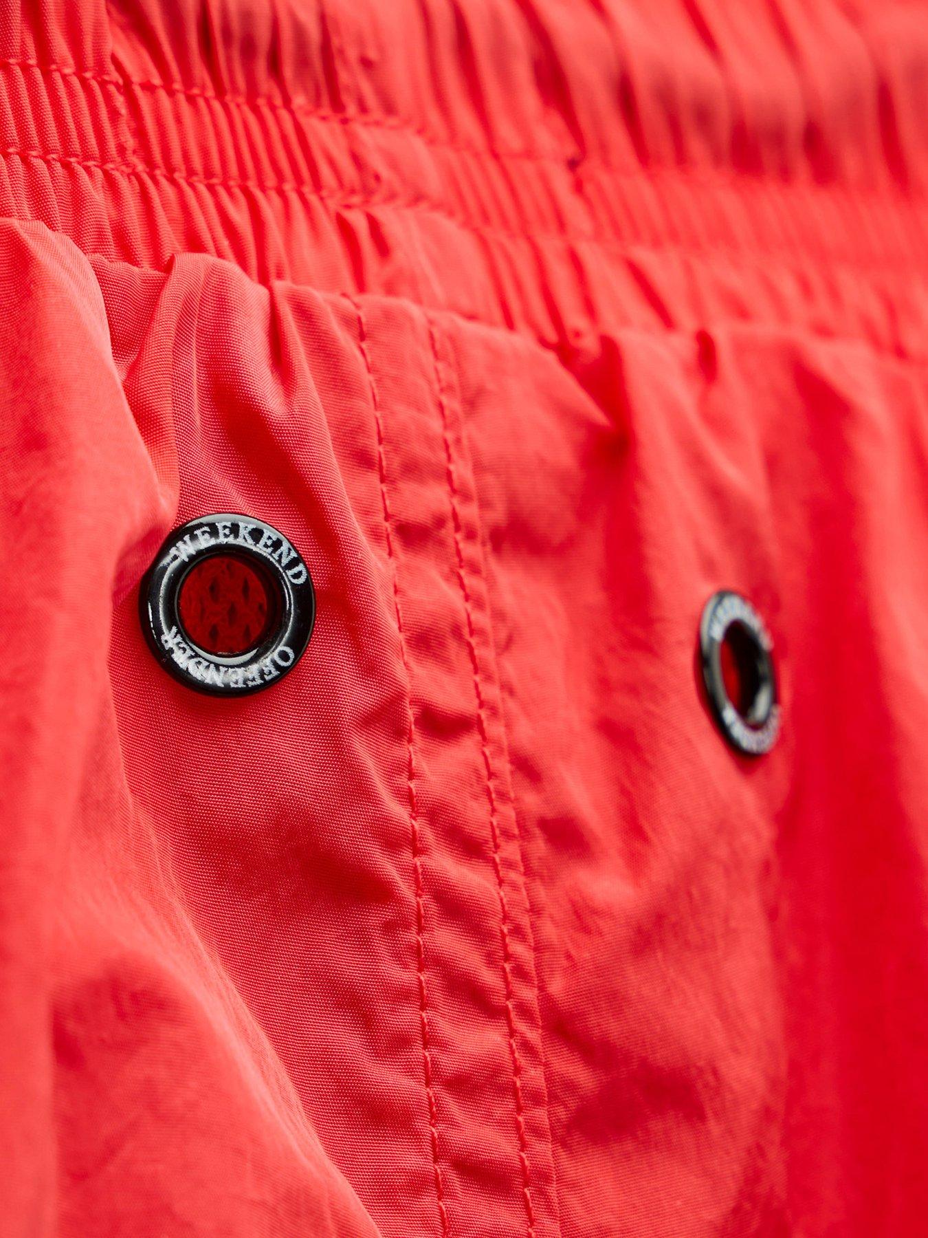Image 6 of 7 of Weekend Offender Weekend Offender Big And Tall Stacks Drawstring Swim Shorts - Red