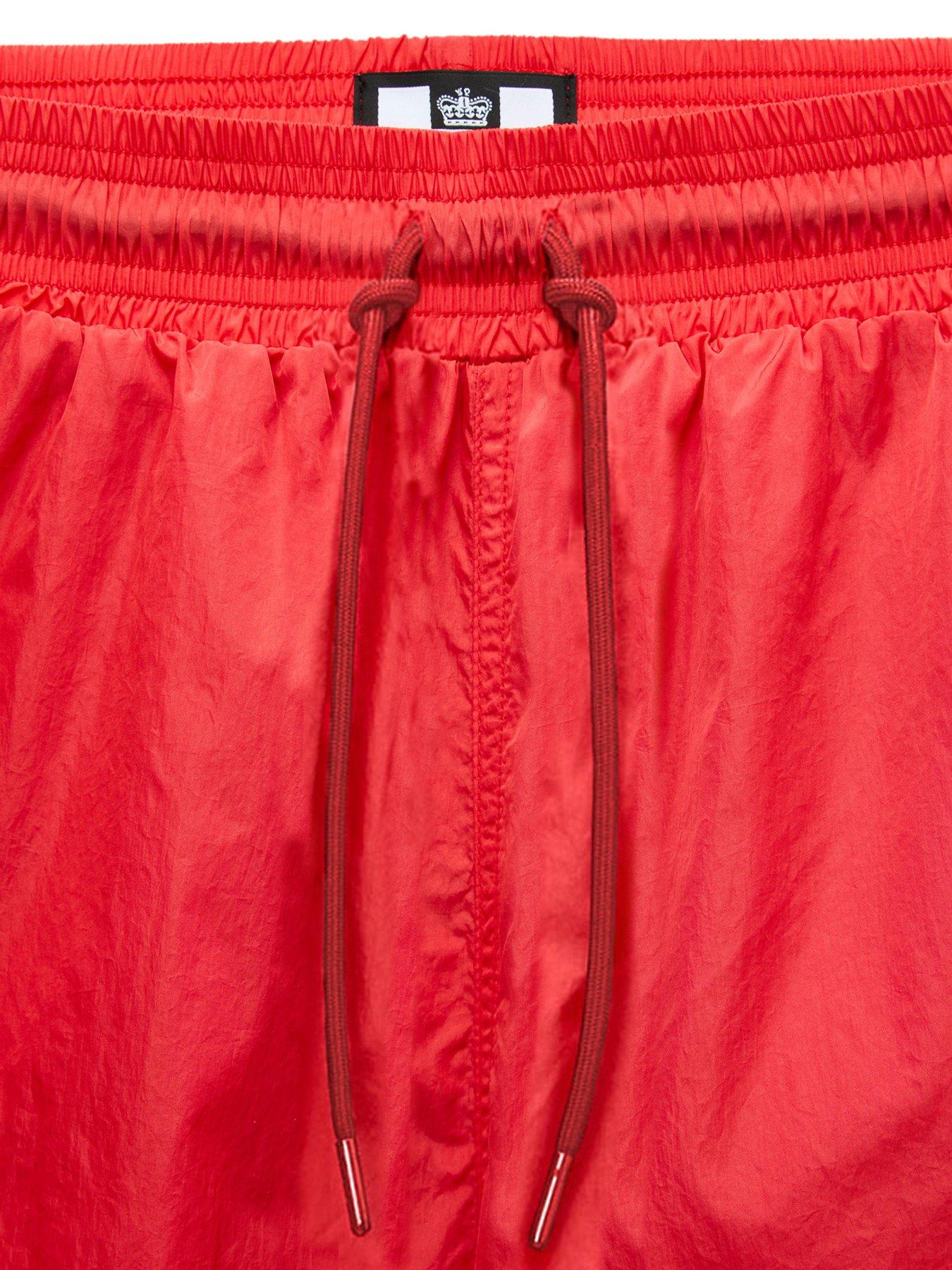 Image 7 of 7 of Weekend Offender Weekend Offender Big And Tall Stacks Drawstring Swim Shorts - Red