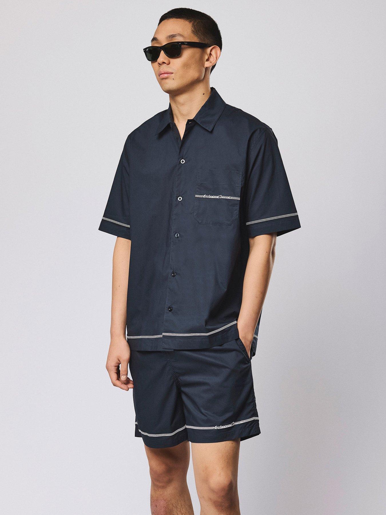 Image 2 of 7 of Weekend Offender Weekend Offender Senia Short Sleeve Shirt - Navy