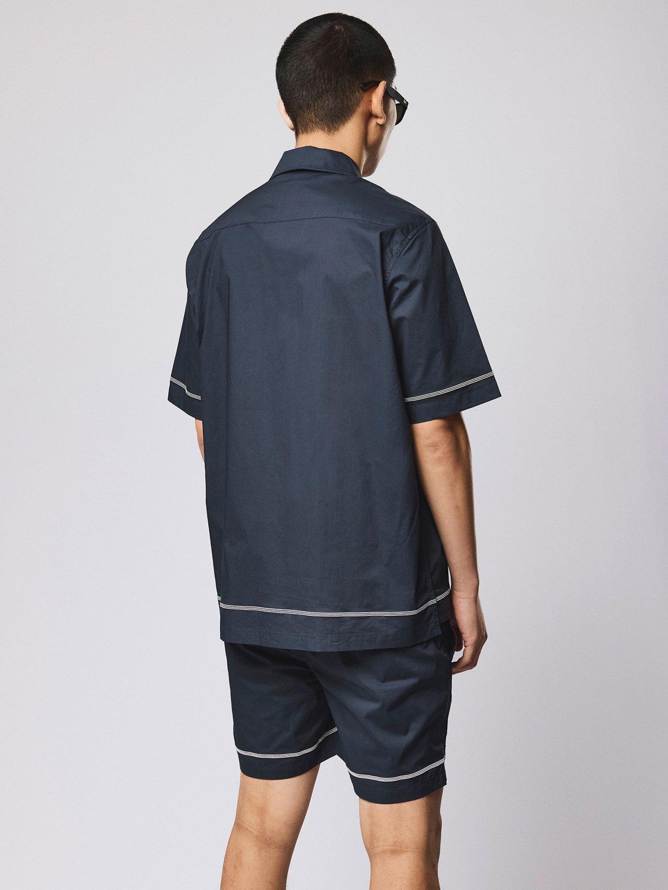 Image 4 of 7 of Weekend Offender Weekend Offender Senia Short Sleeve Shirt - Navy