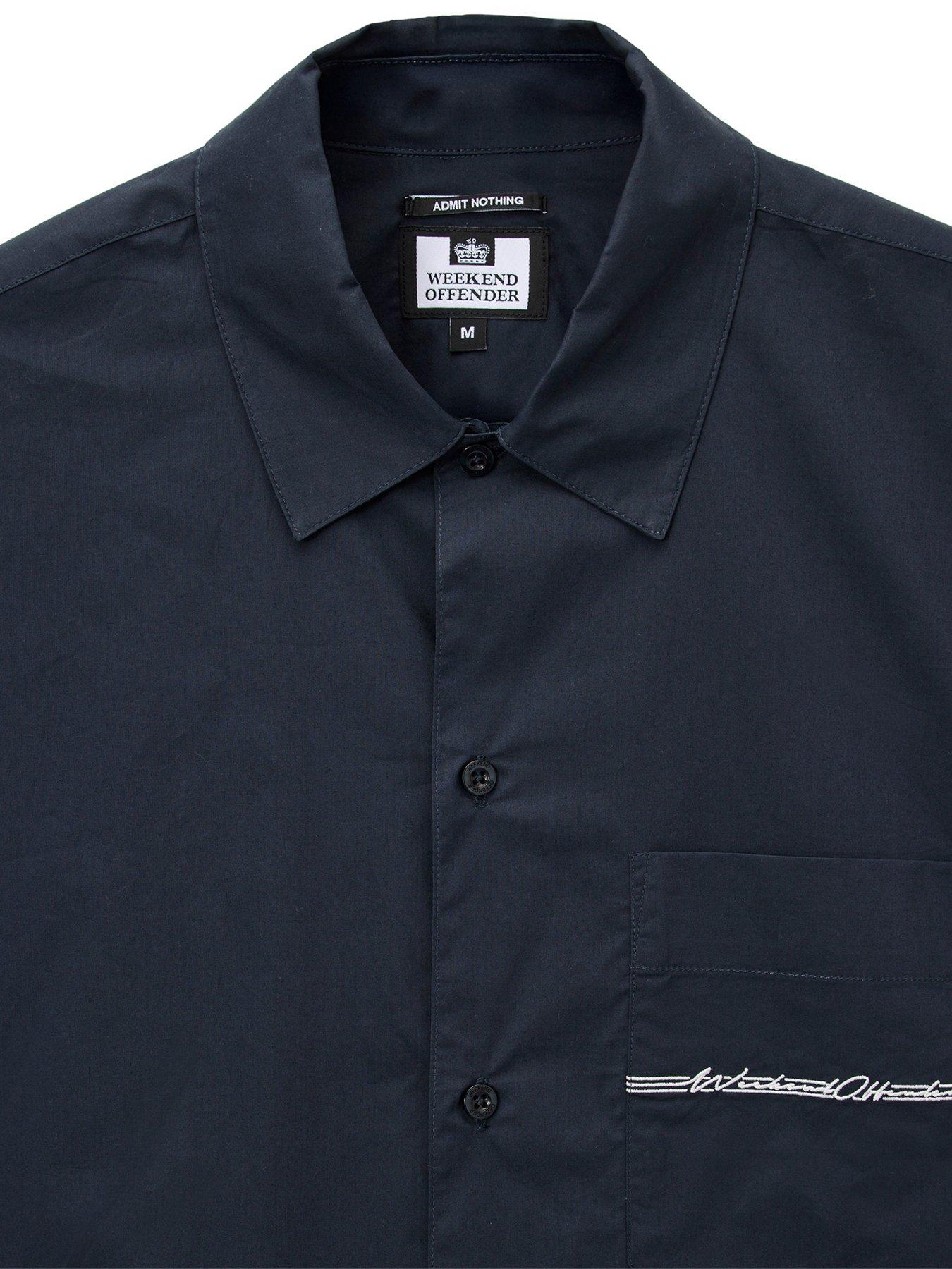 Image 6 of 7 of Weekend Offender Weekend Offender Senia Short Sleeve Shirt - Navy