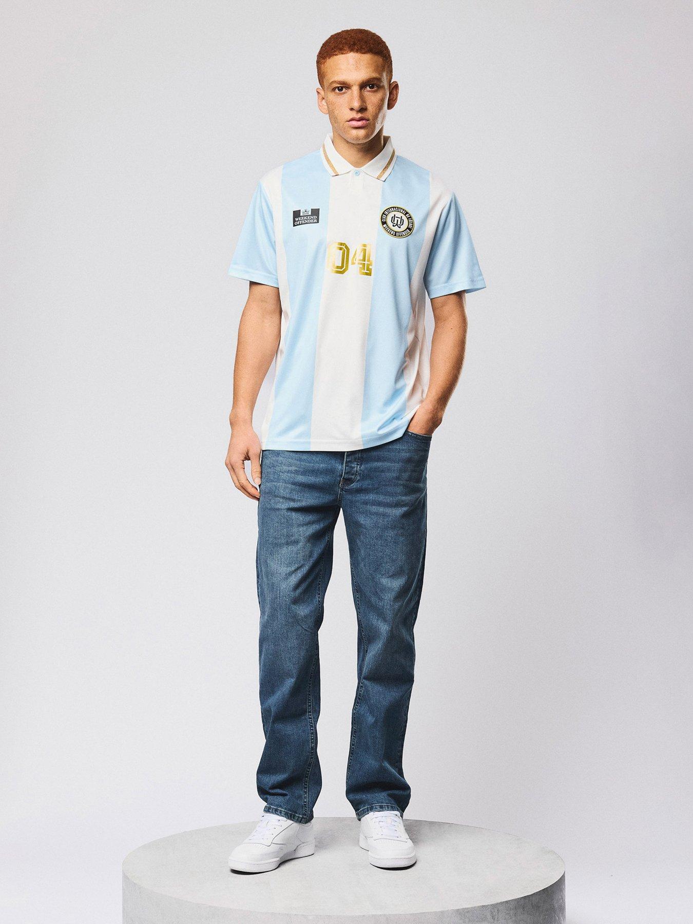 Weekend Offender Weekend Offender Moulay Football Shirt - Light Blue