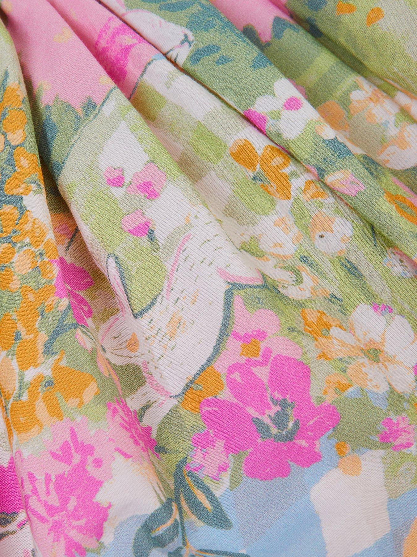 Image 3 of 3 of Monsoon Girls Bunny Scene Poplin Skirt - Yellow