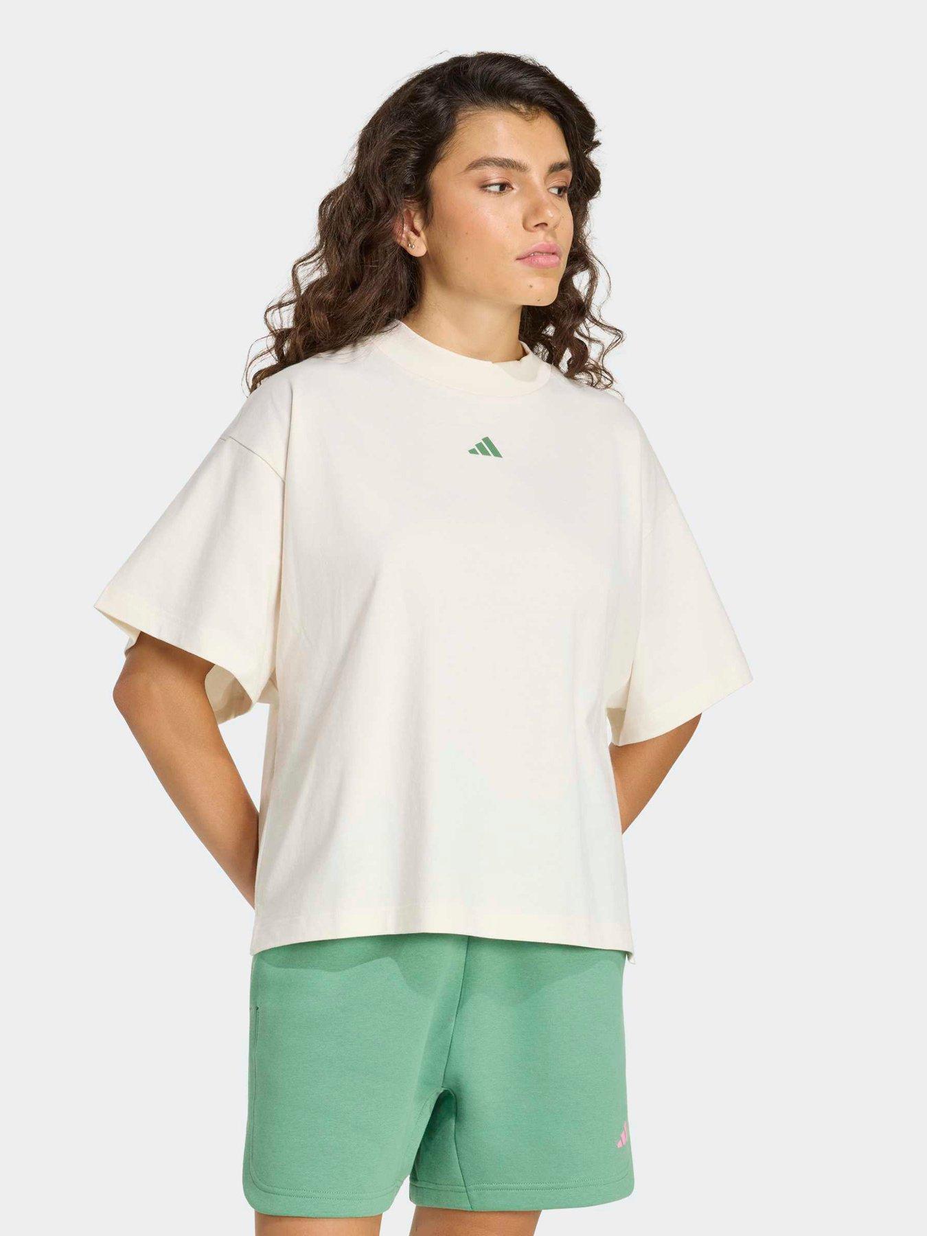 adidas Sportswear Womens 2 Stripe Graphic Tee - Off White