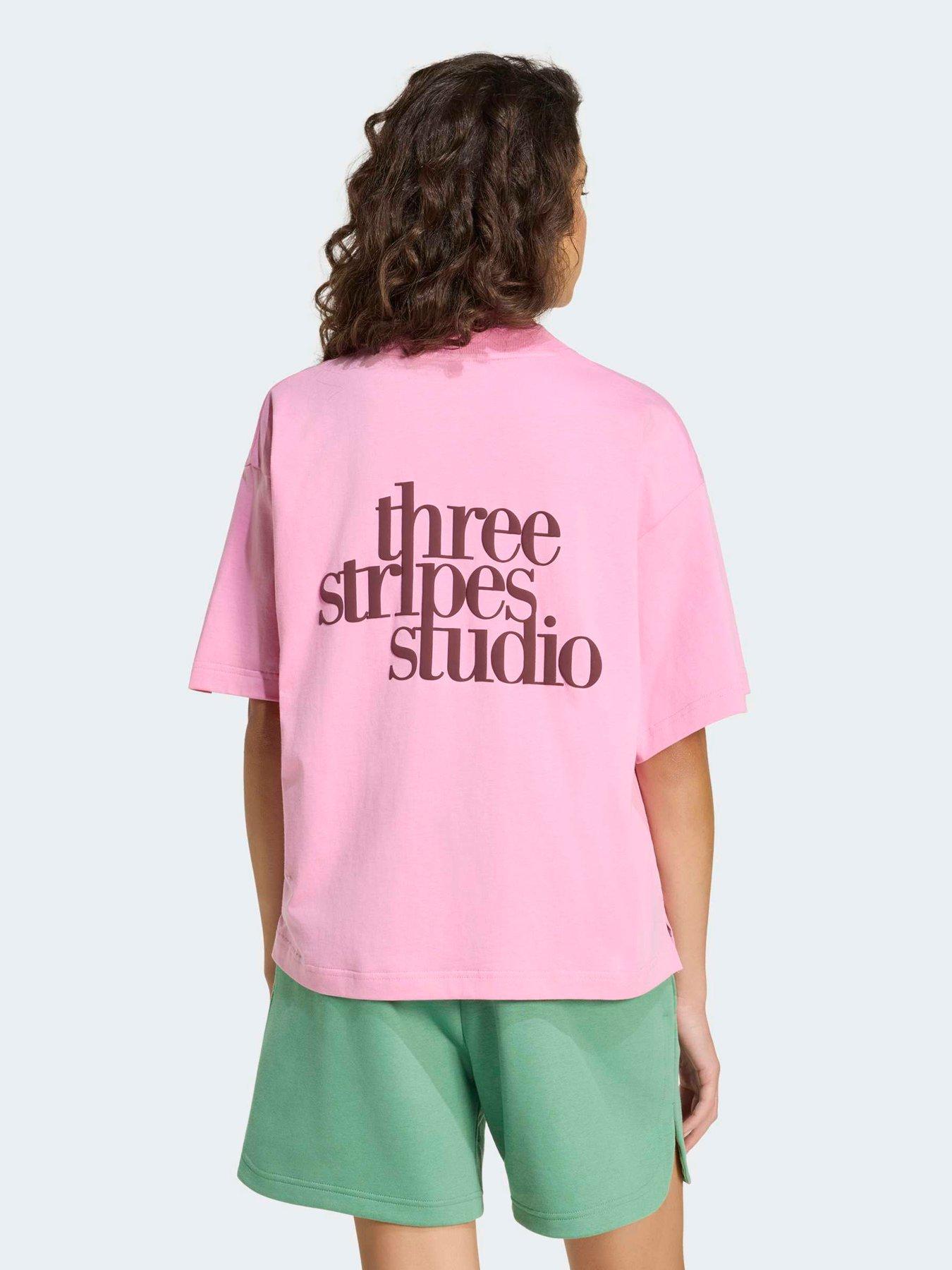 adidas Sportswear Womens 2 Stripe Gfx Tee - Pink