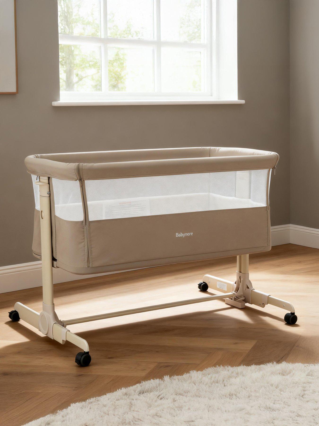 babymore-neera-bedside-crib-khaki