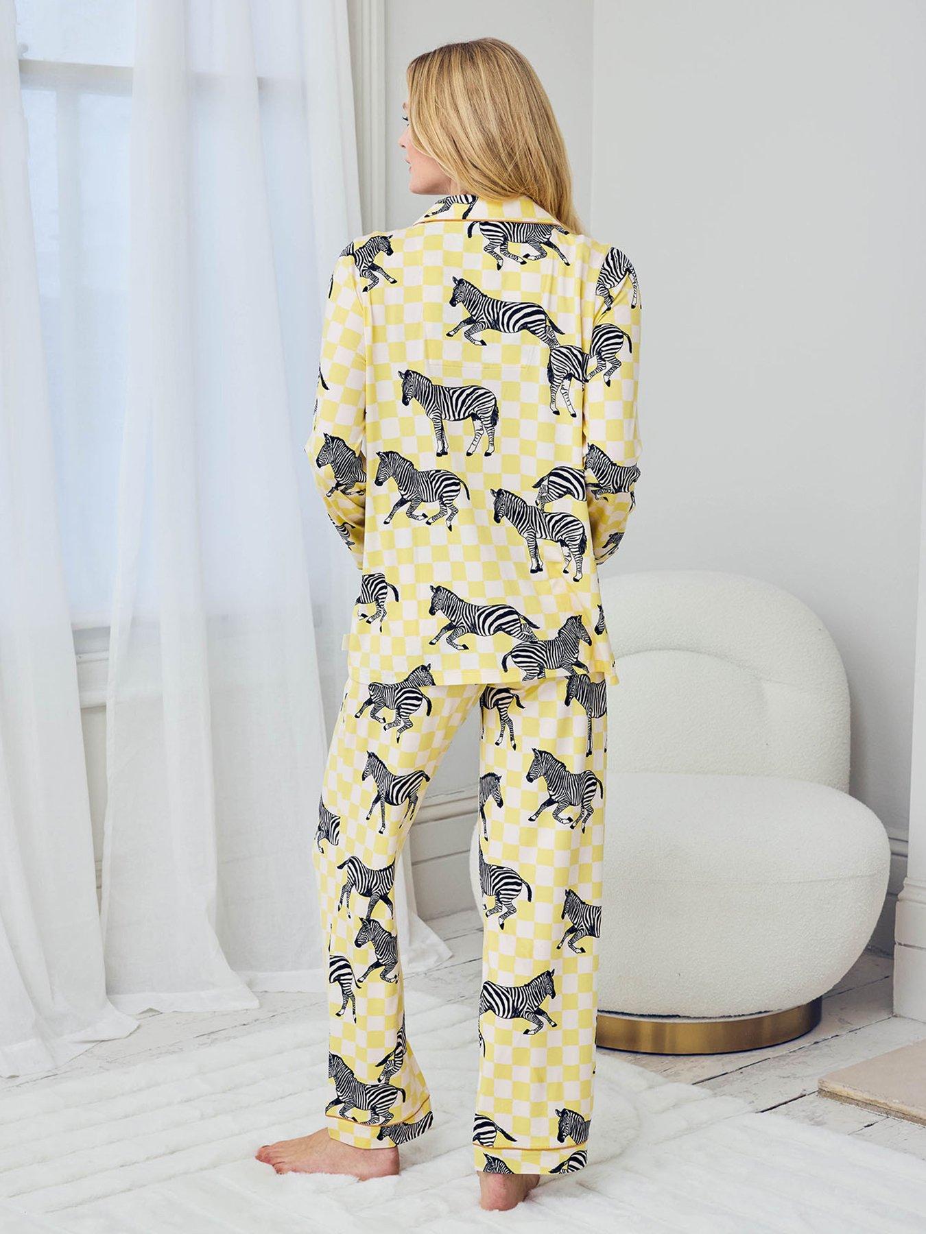 chelsea-peers-maternity-classic-long-button-up-pyjama-set-yellowstillFront