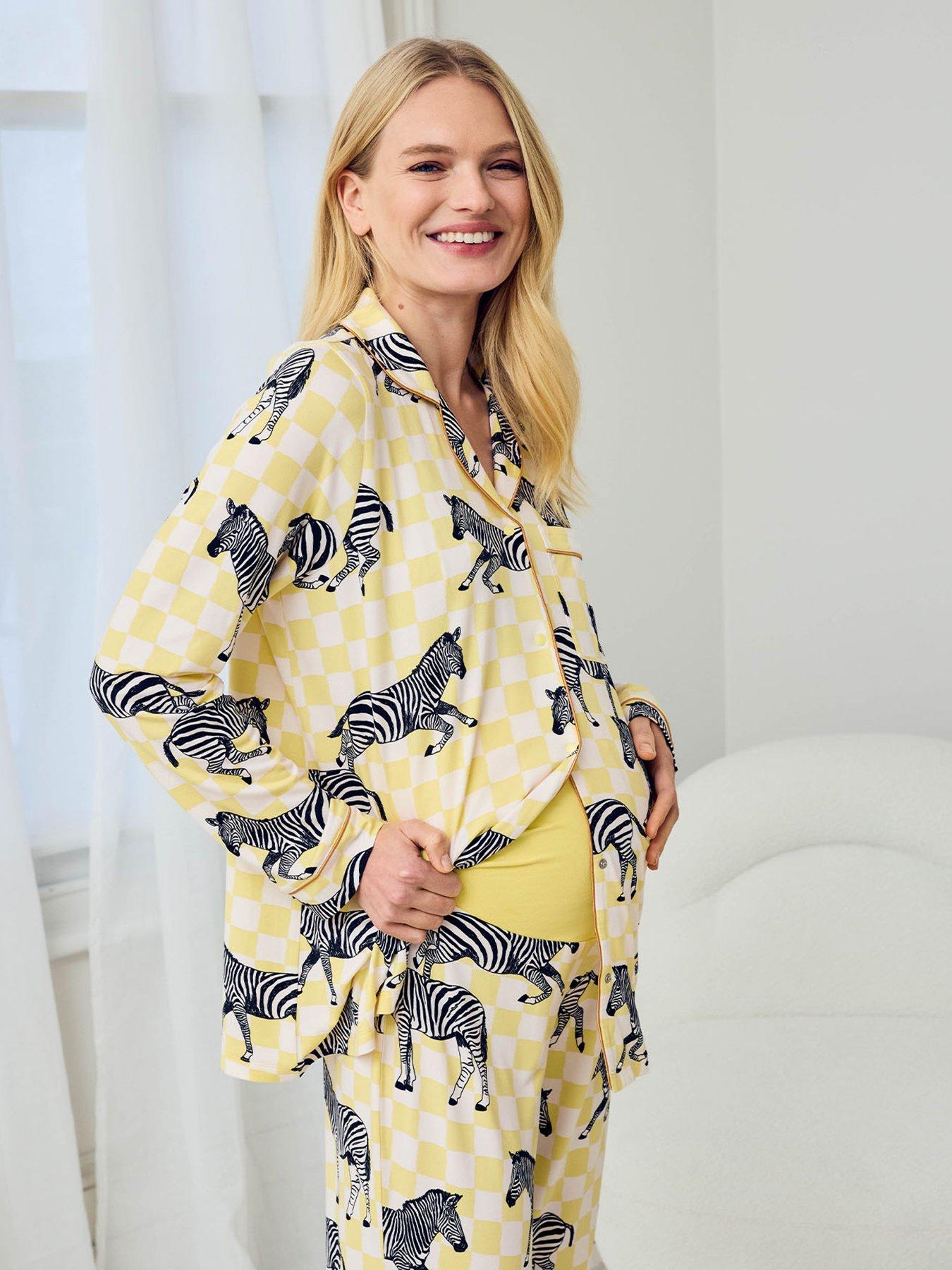 chelsea-peers-maternity-classic-long-button-up-pyjama-set-yellowoutfit