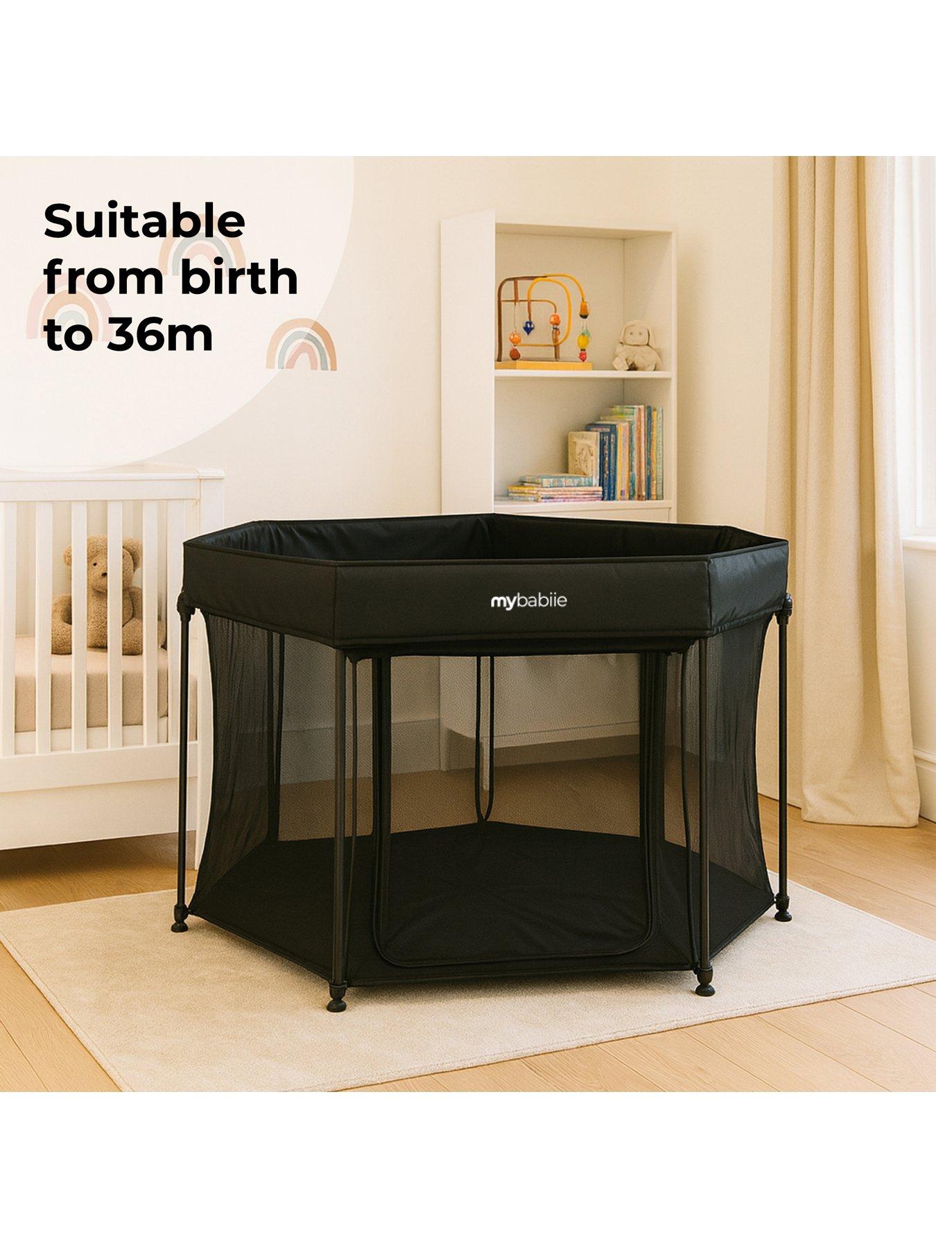 Image 1 of 7 of My Babiie Foldable Baby Playpen - Black