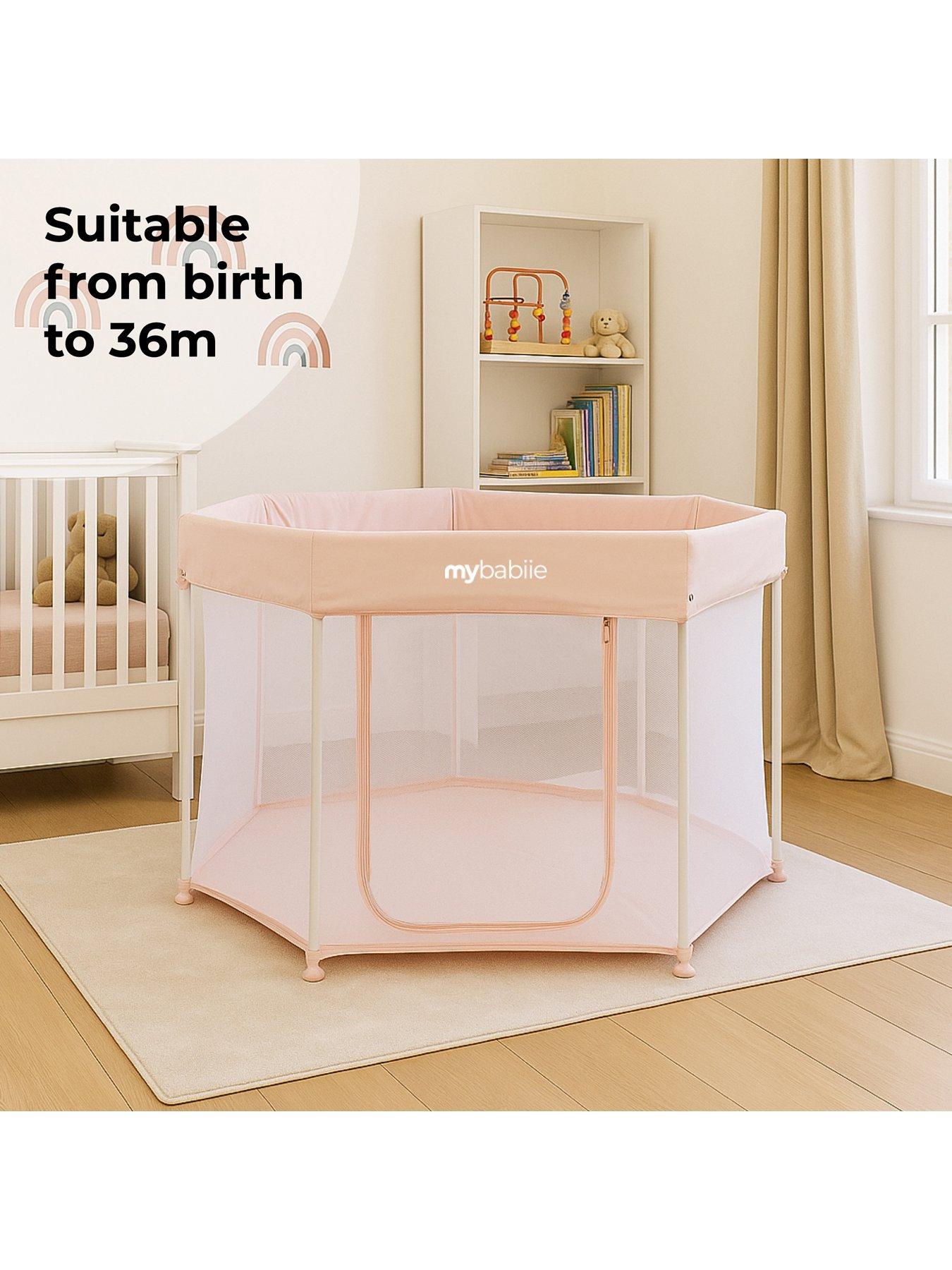 my-babiie-foldable-baby-playpen-blush