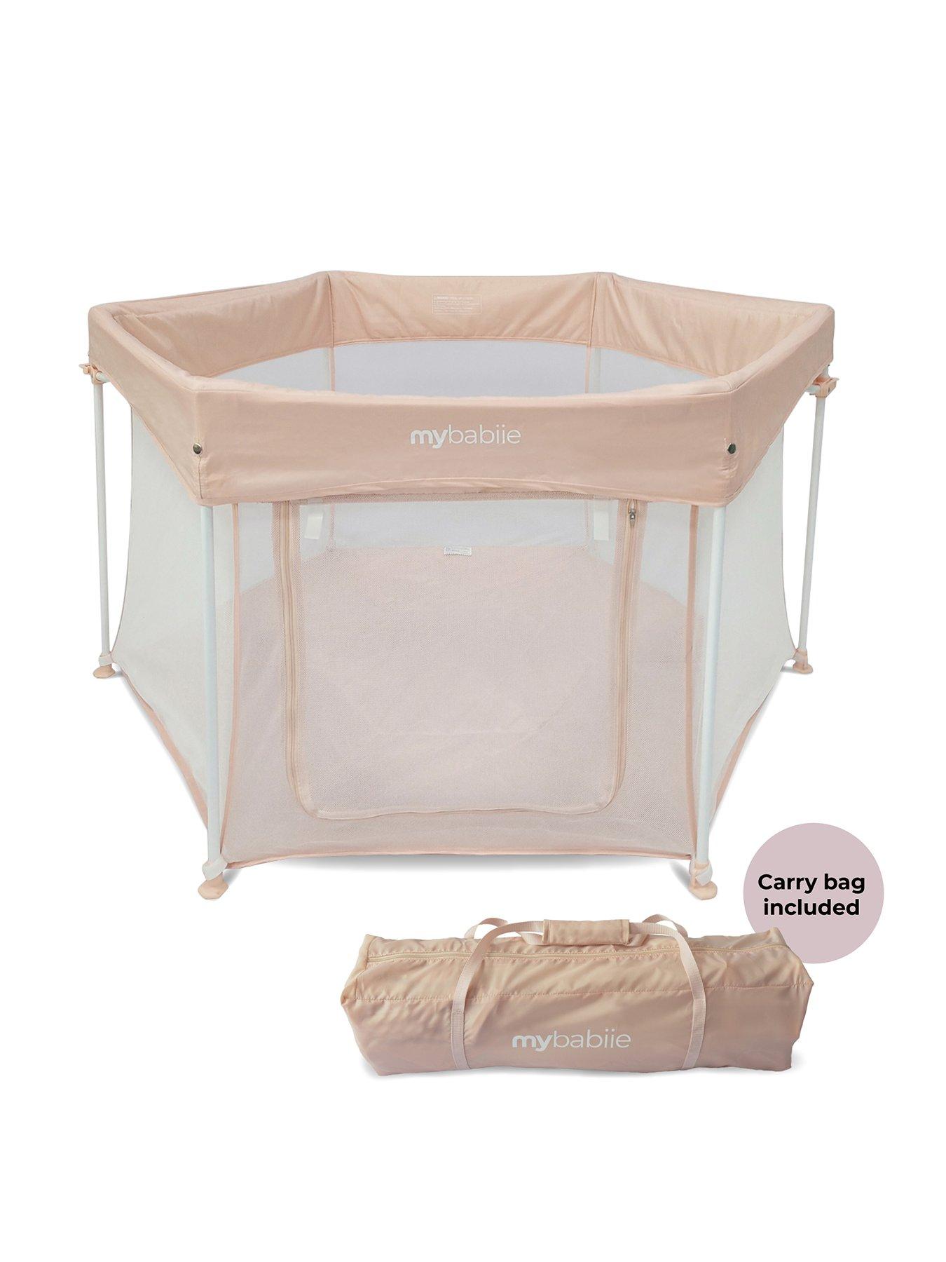my-babiie-foldable-baby-playpen-blushstillFront