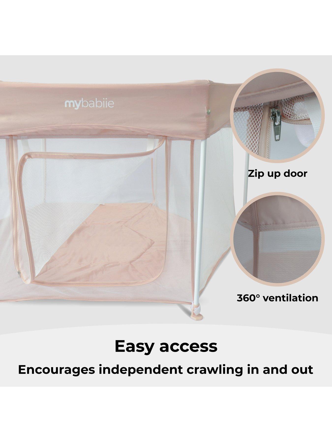 my-babiie-foldable-baby-playpen-blushdetail