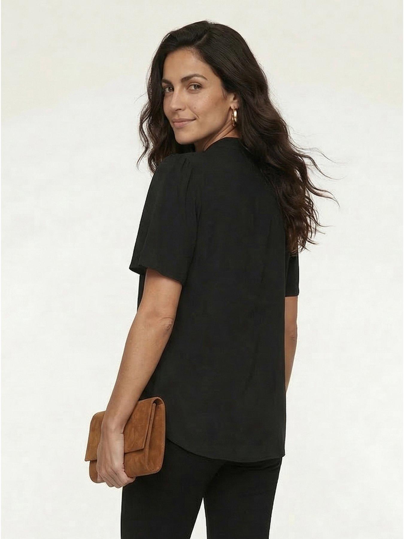 Image 2 of 4 of Lily & Lionel Camille Flutter Sleeve Top In Black