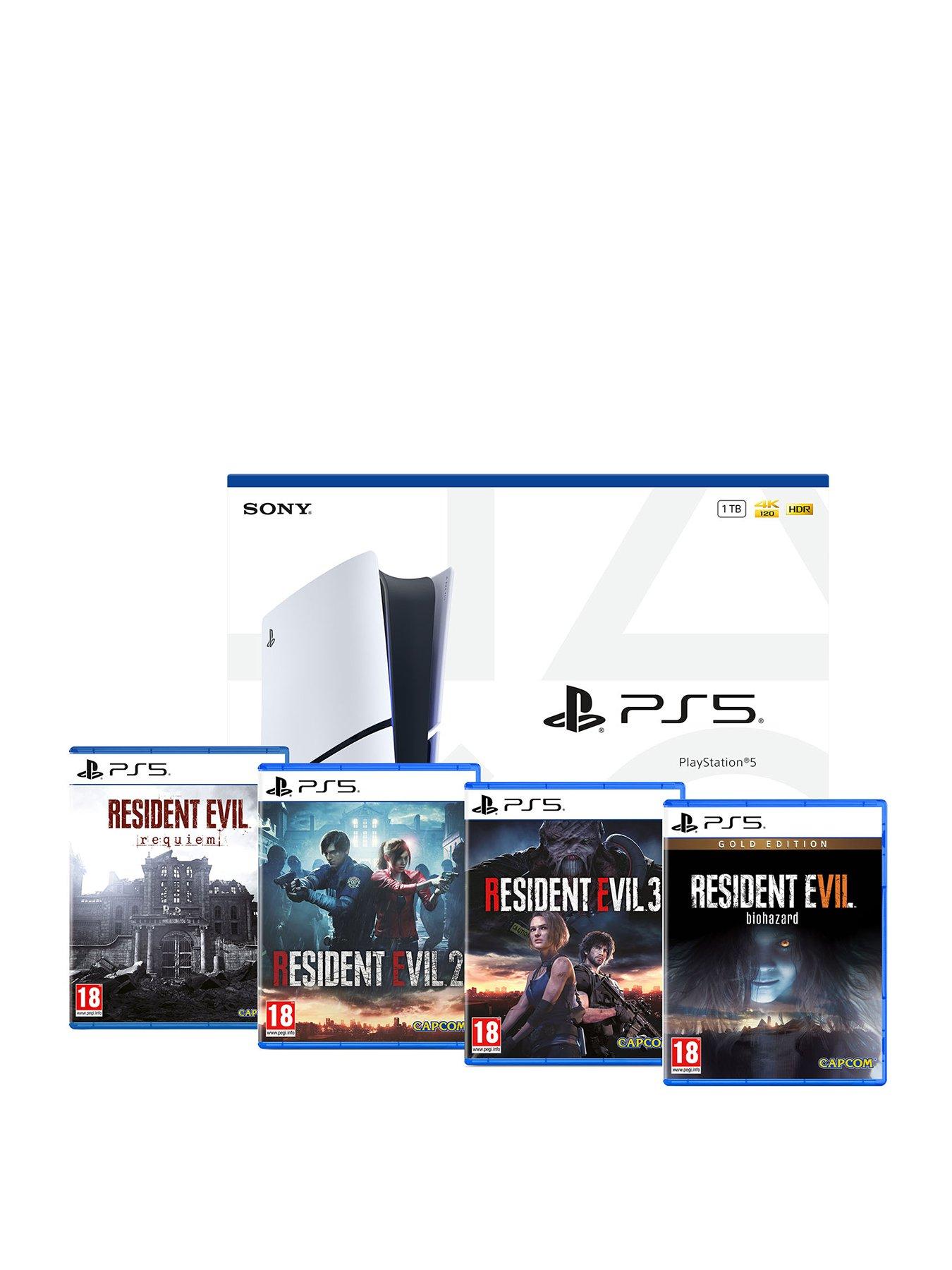 Image 1 of 7 of Playstation PlayStation&reg;5&nbsp;Disc Console &ndash; 1TB &amp; Resident Evil: Requiem, Resident Evil 2, Resident Evil 3,&nbsp;Resident Evil 7: Gold Edition