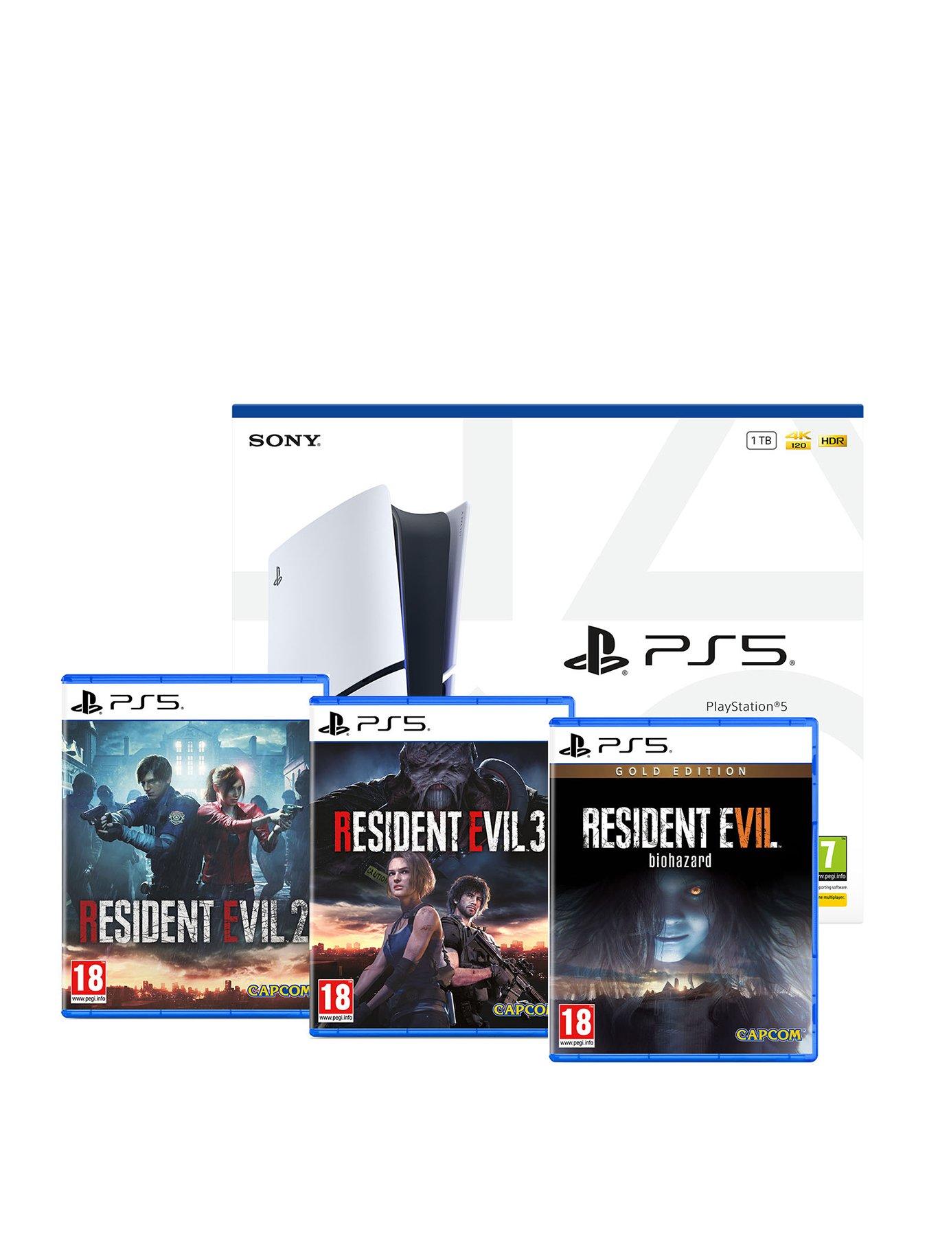 Image 1 of 7 of Playstation PlayStation&reg;5&nbsp;Disc Console &ndash; 1TB &amp; Resident Evil 2, Resident Evil 3, Resident Evil 7:&nbsp;Gold Edition