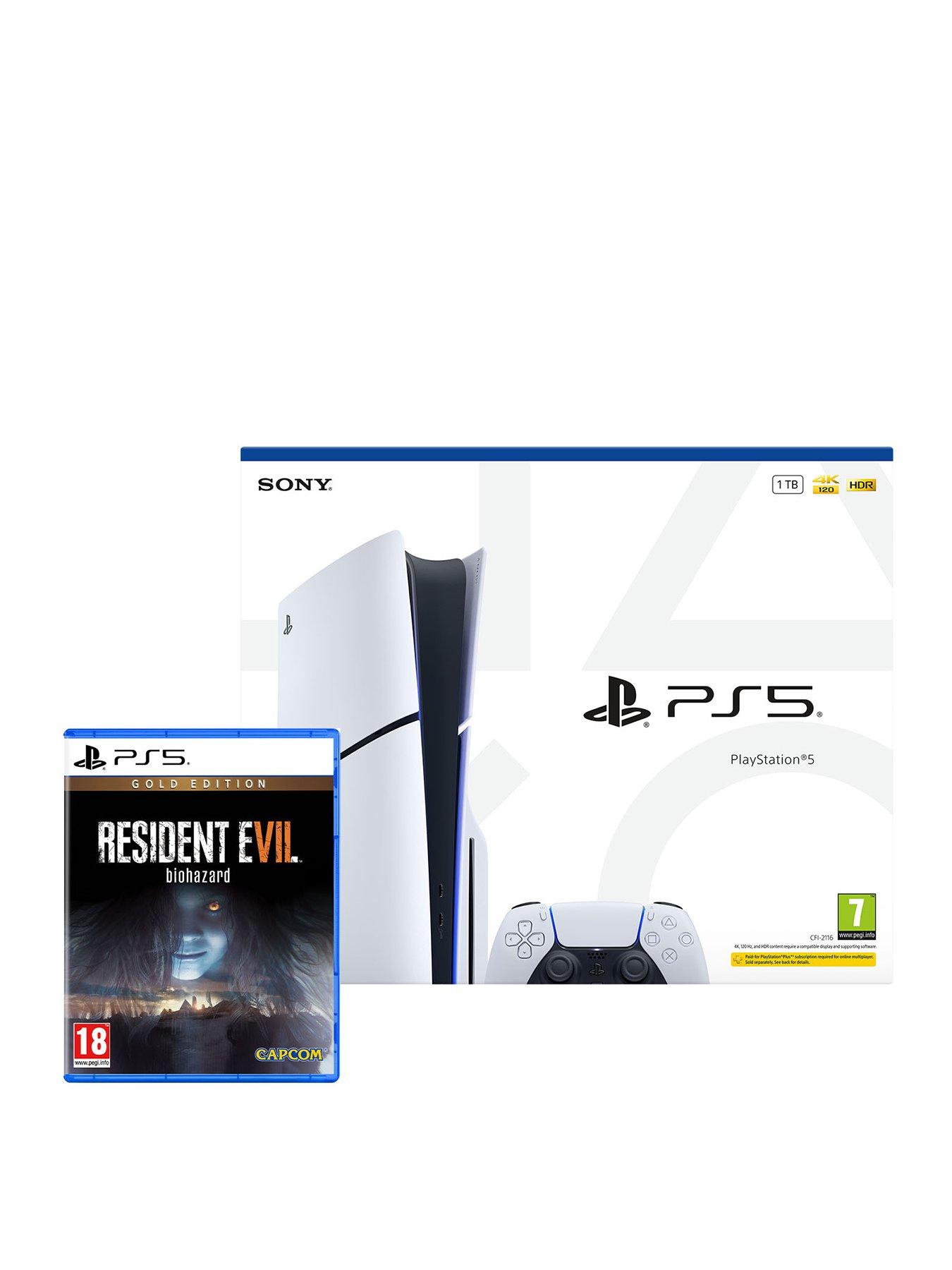 Image 1 of 7 of PlayStation 5 Disc Console &ndash; 1TB &amp; Resident Evil 7: Gold Edition
