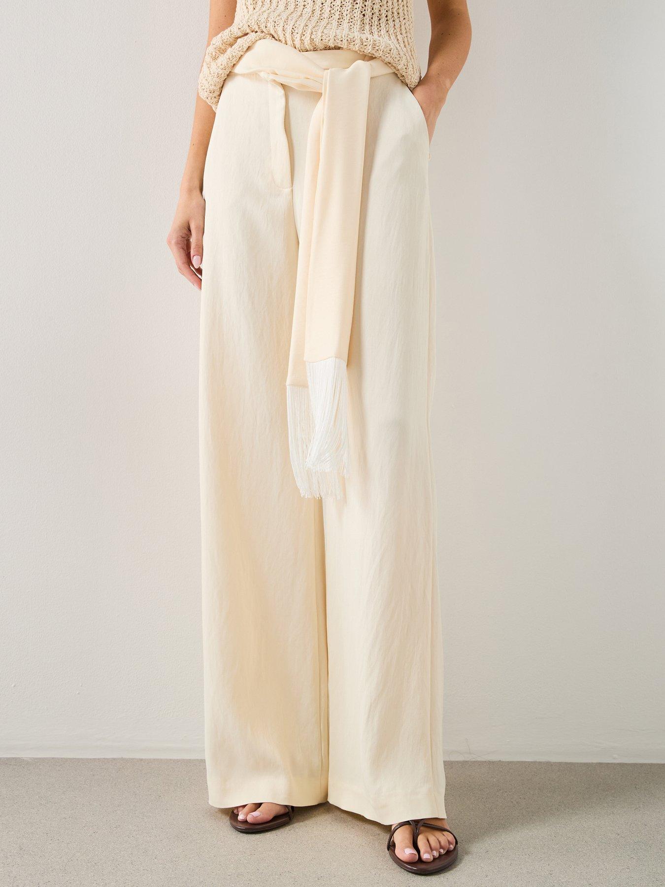 Mango Belt Straight-fit Co-ord Trousers - Cream