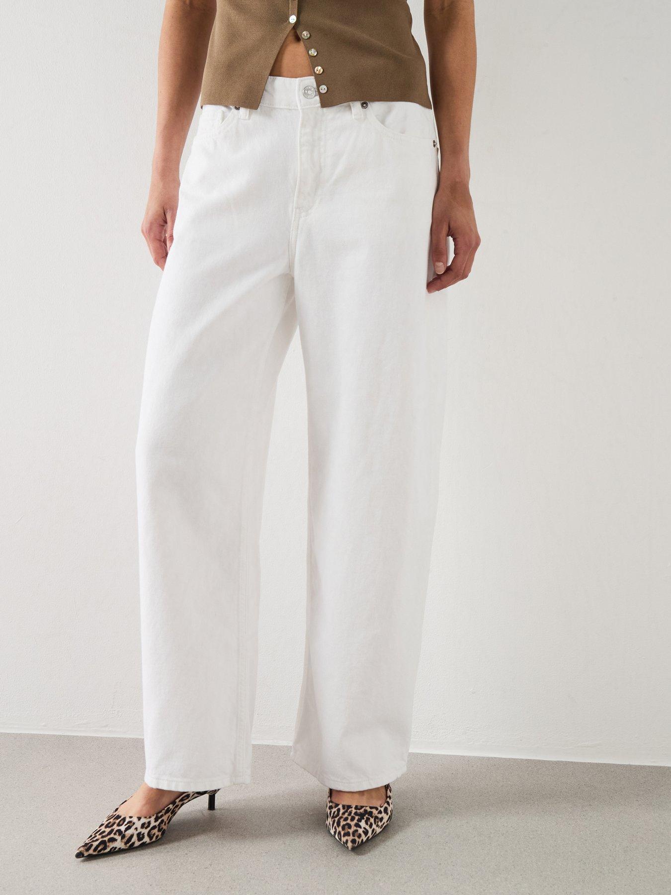 Mango Mid-Rise Balloon Jeans - White