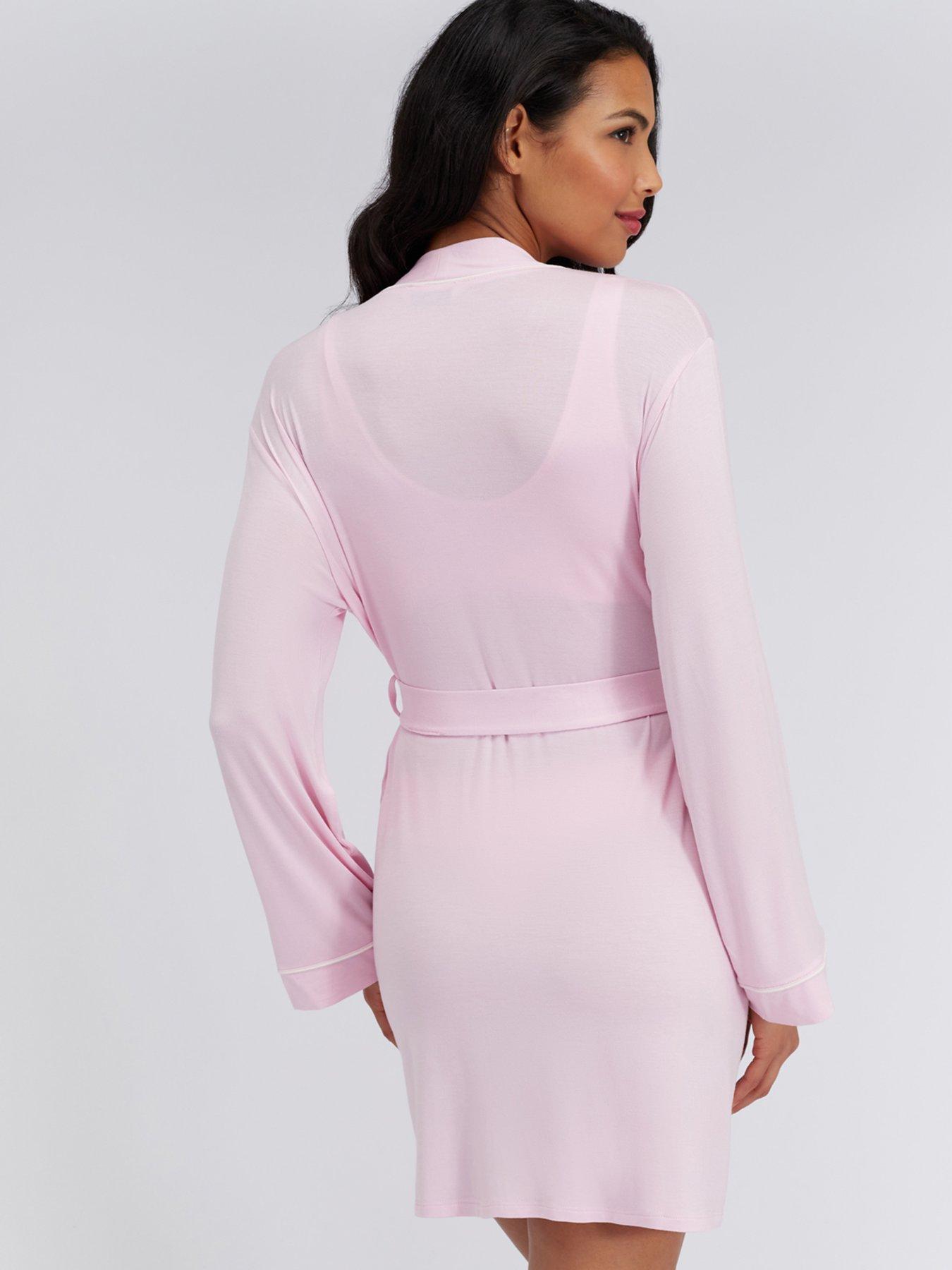 Image 2 of 7 of Boux Avenue Piped Modal Robe - Pink