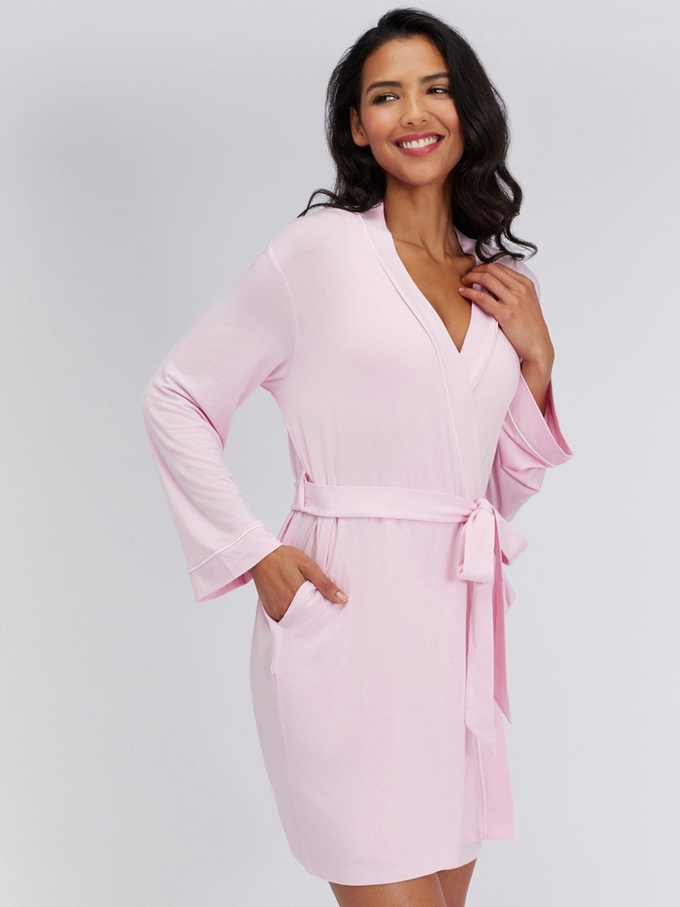 Image 3 of 7 of Boux Avenue Piped Modal Robe - Pink