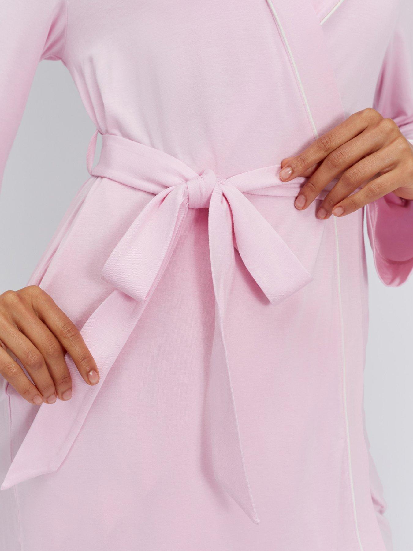 Image 6 of 7 of Boux Avenue Piped Modal Robe - Pink
