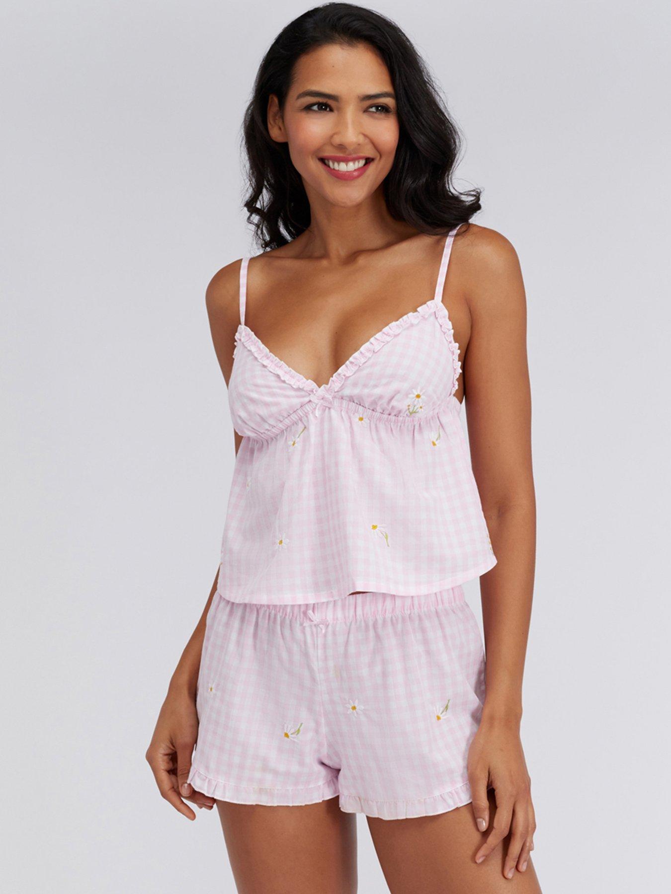 Boux Avenue Daisy Gingham Cotton Cami Set - Pink