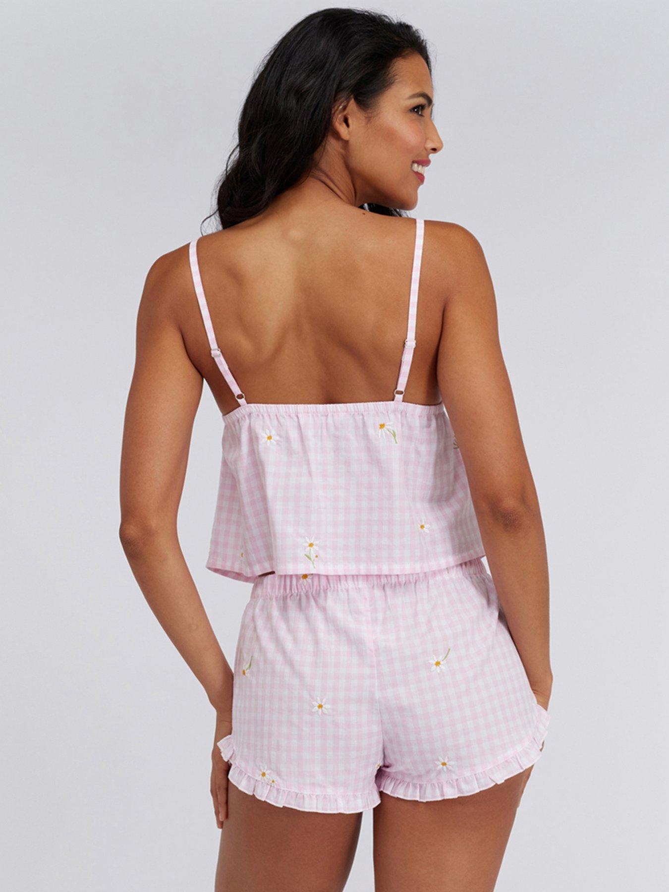 boux-avenue-daisy-gingham-cotton-cami-set-pinkstillFront