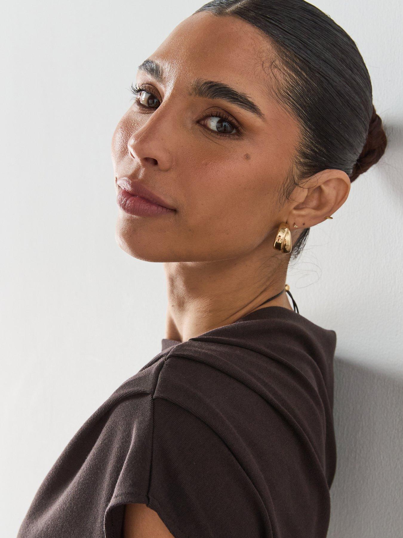 Image 4 of 6 of Mango Asymmetric Ruched Top - Brown