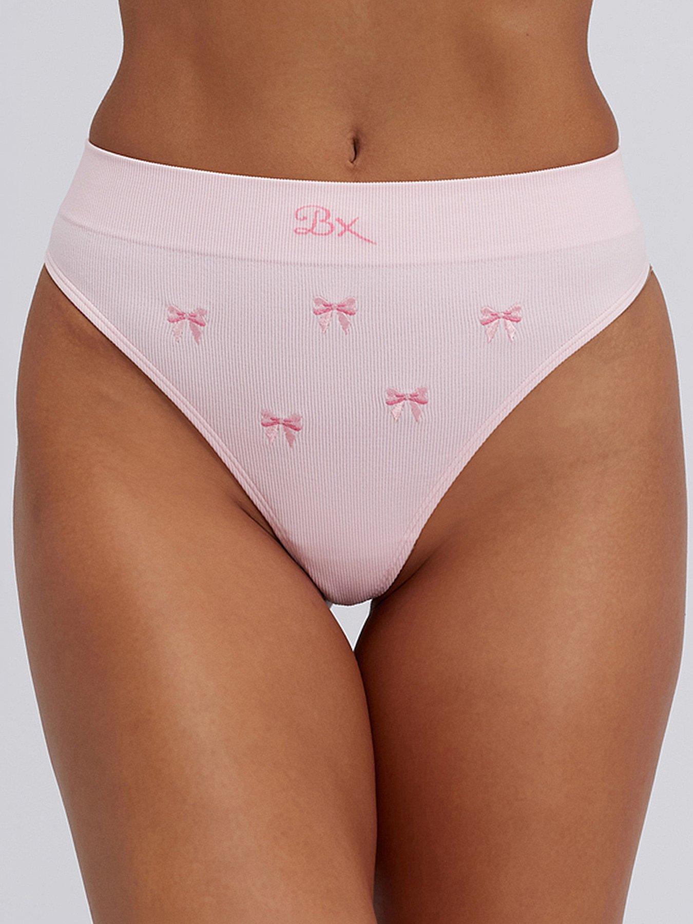 Boux Avenue Boux Avenue Bow Emb Seamless Thong - Pink Mix