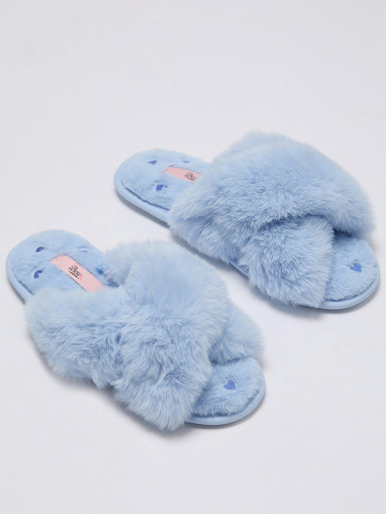 Boux Avenue Boux Avenue Heart Emb Crossband Slippers - Blue Mix