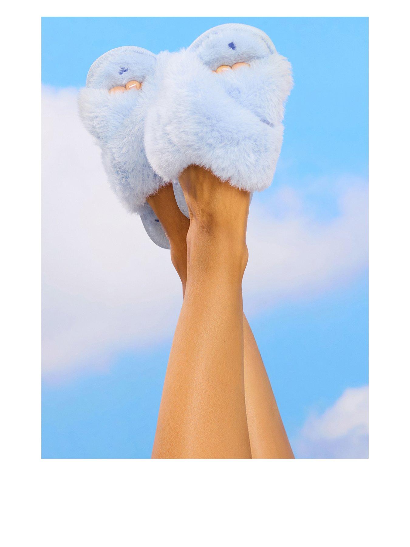 Boux Avenue Boux Avenue Heart Emb Crossband Slippers - Blue Mix