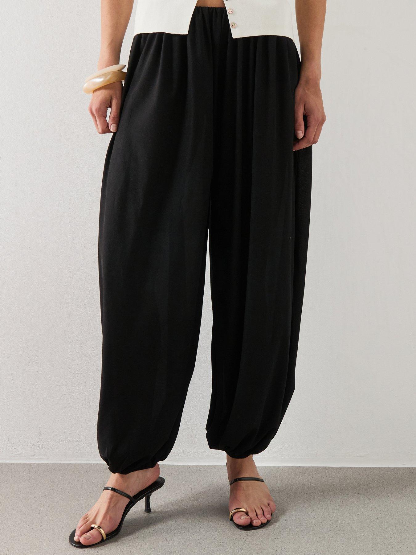 Mango Mid-Rise Harem Pants - Black