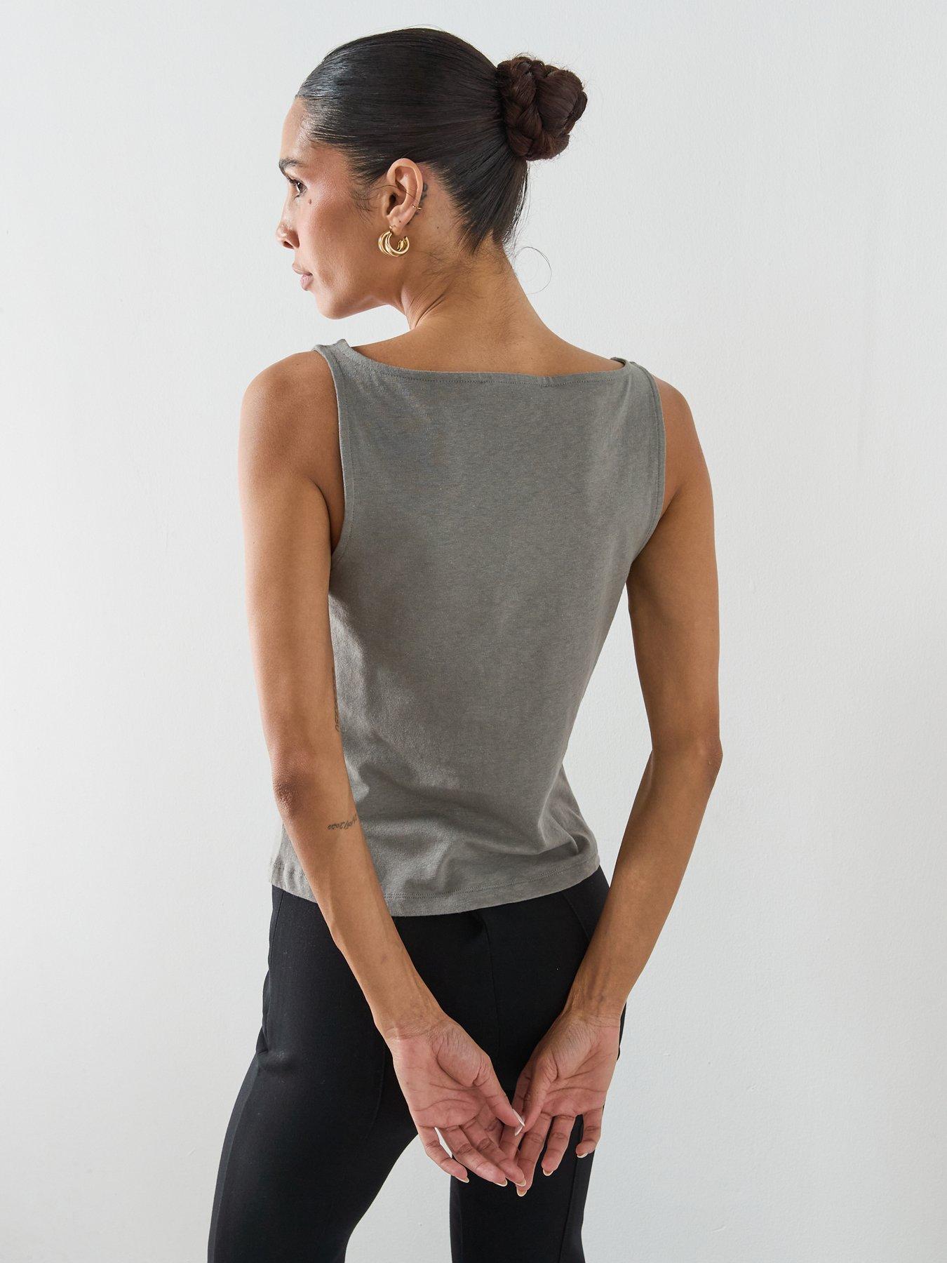 Image 2 of 6 of Mango Cotton Gilet With Buttons - Grey