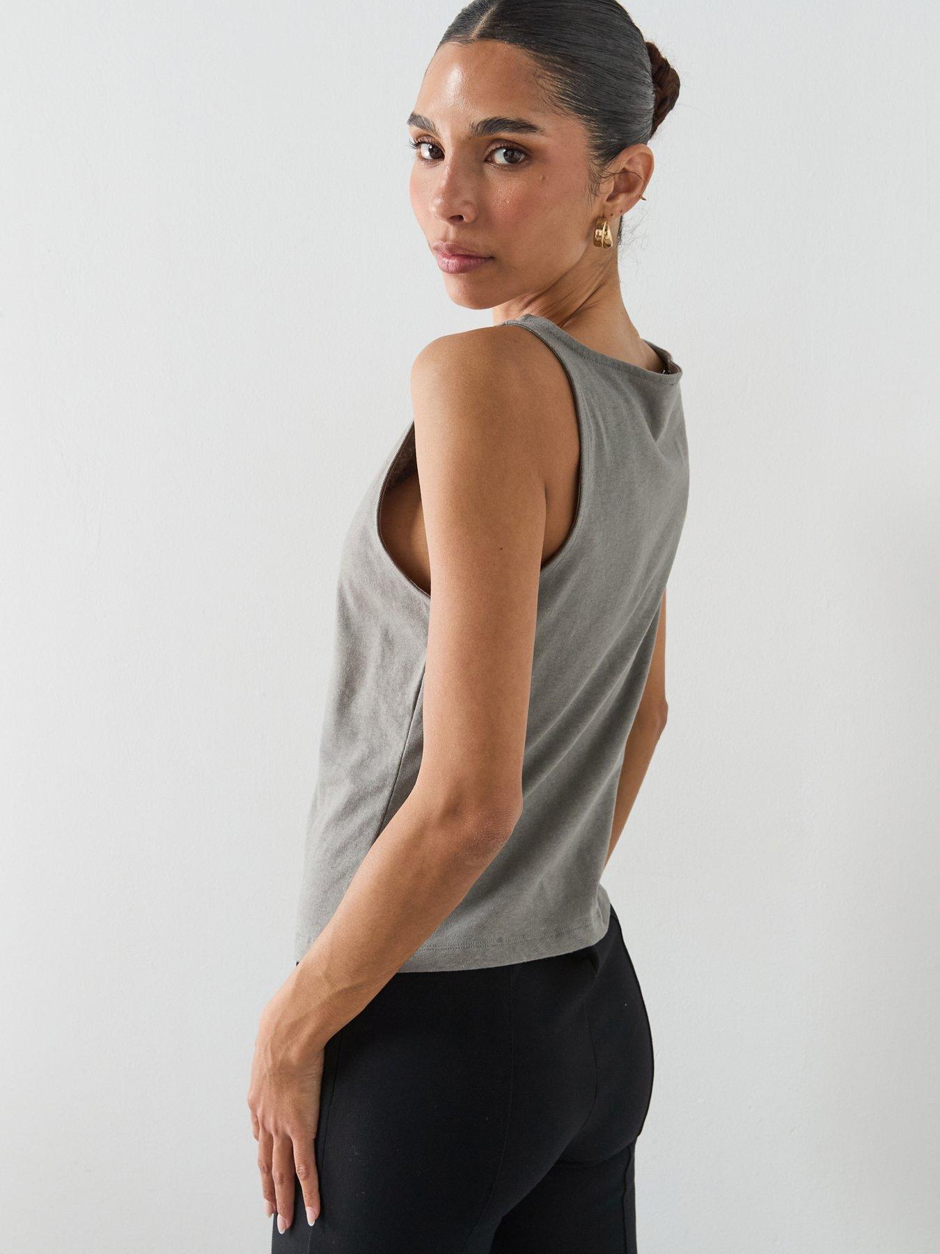 Image 6 of 6 of Mango Cotton Gilet With Buttons - Grey