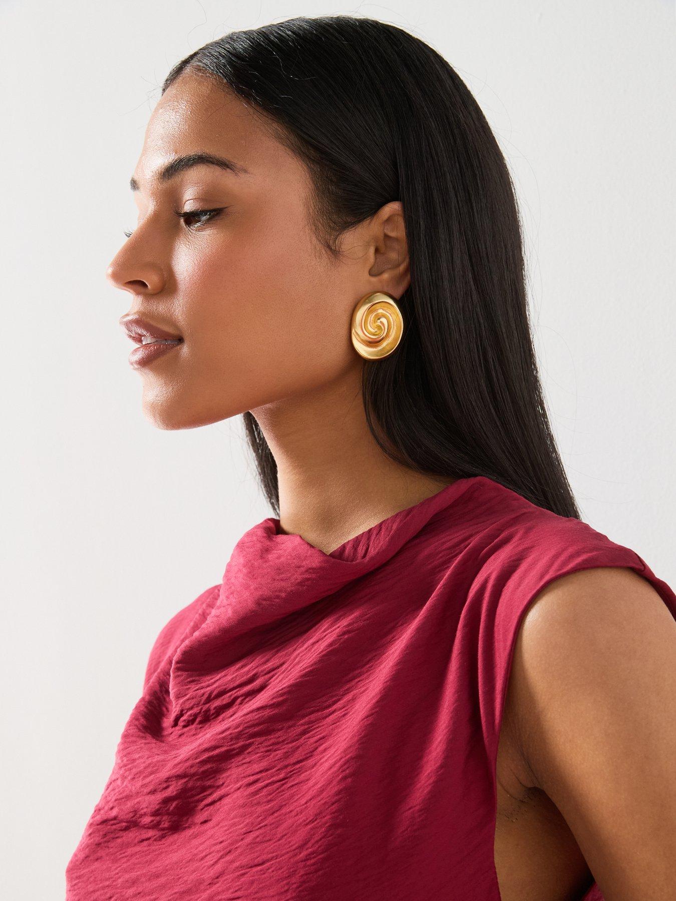 Image 4 of 6 of Mango Asymmetrical Draped Short Dress - Red