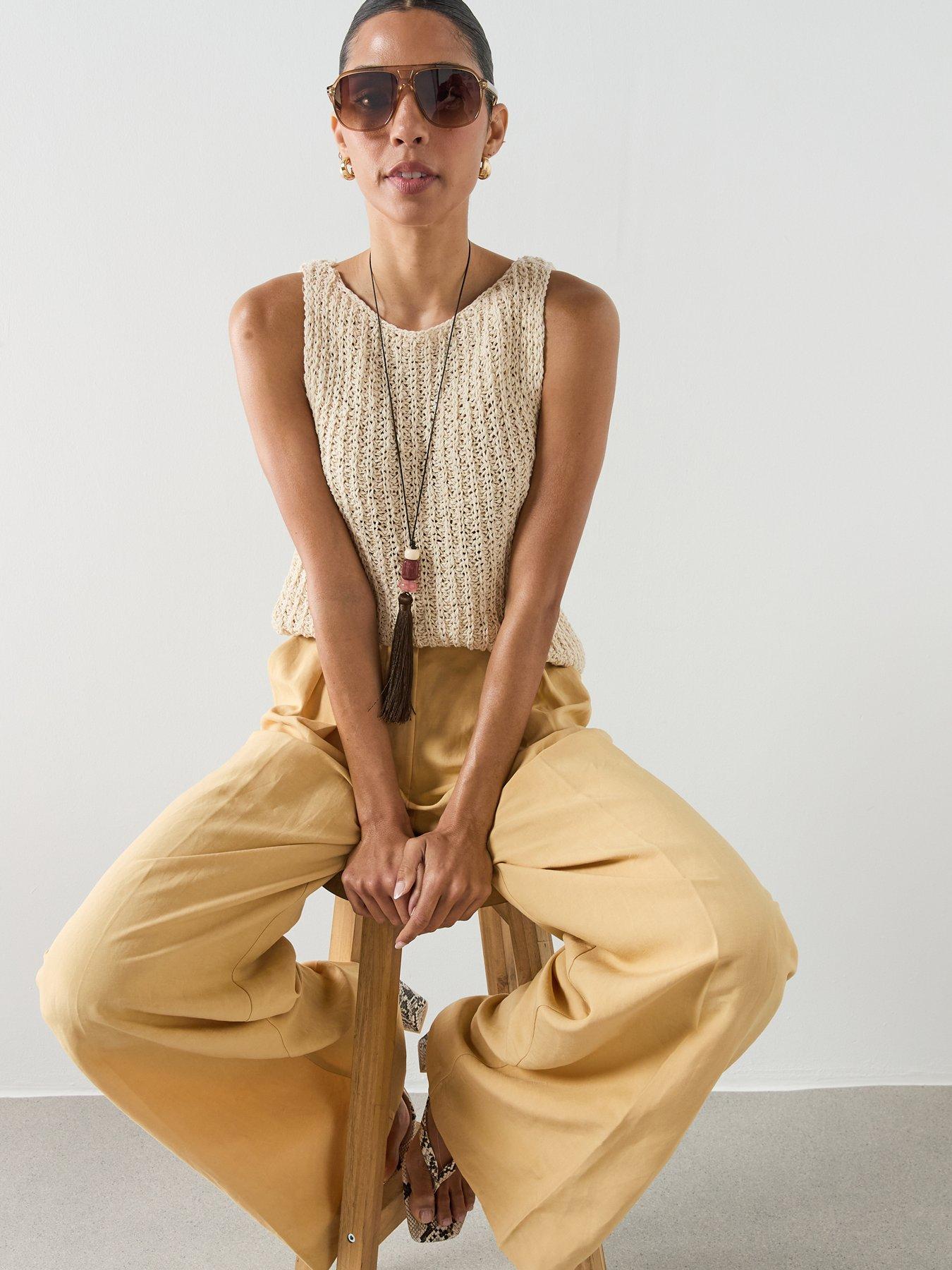 Image 5 of 6 of Mango Round-neck Knitted Top - Sand